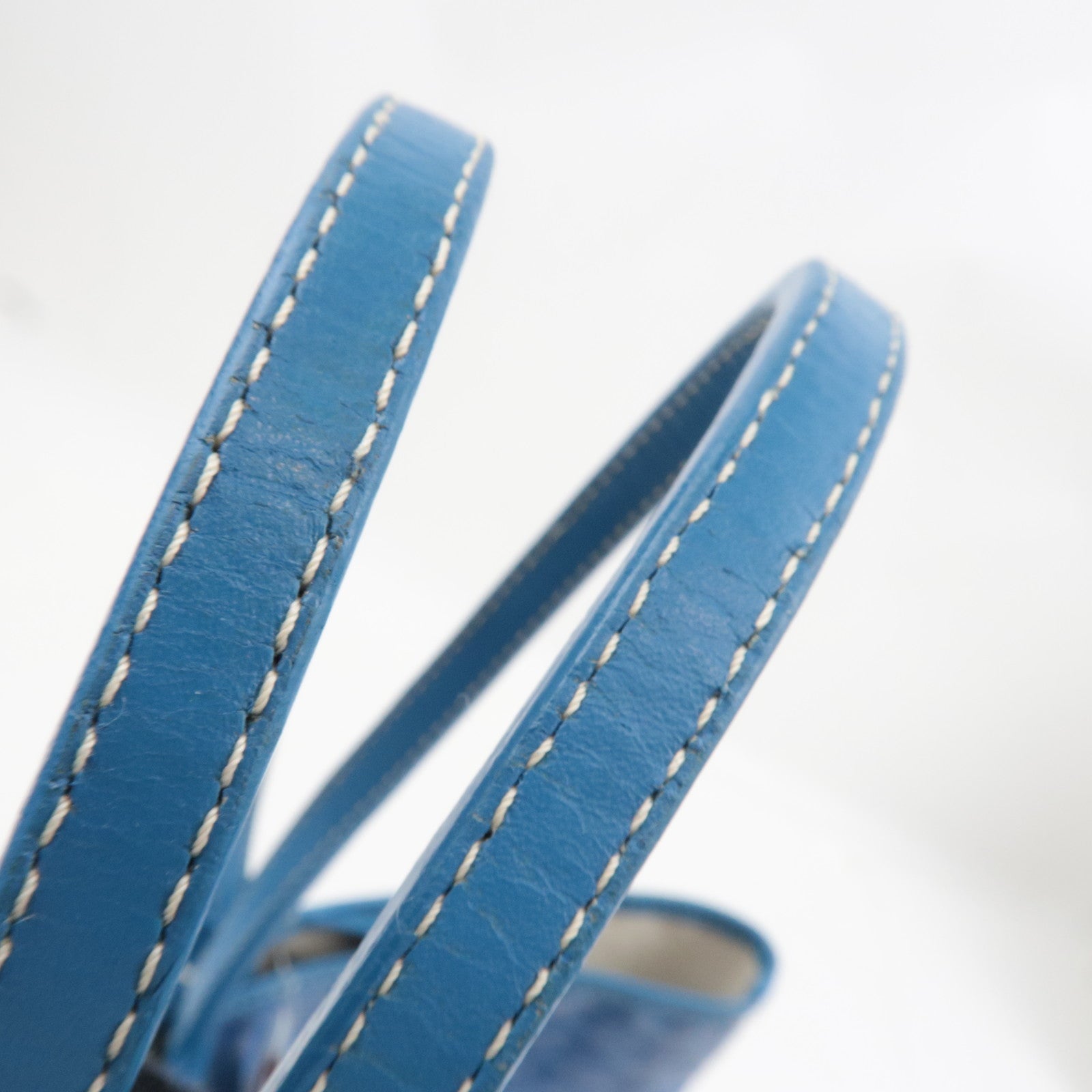 GOYARD Herringbone Saint Louis PM Tote Bag PVC Leather Blue *Pouch