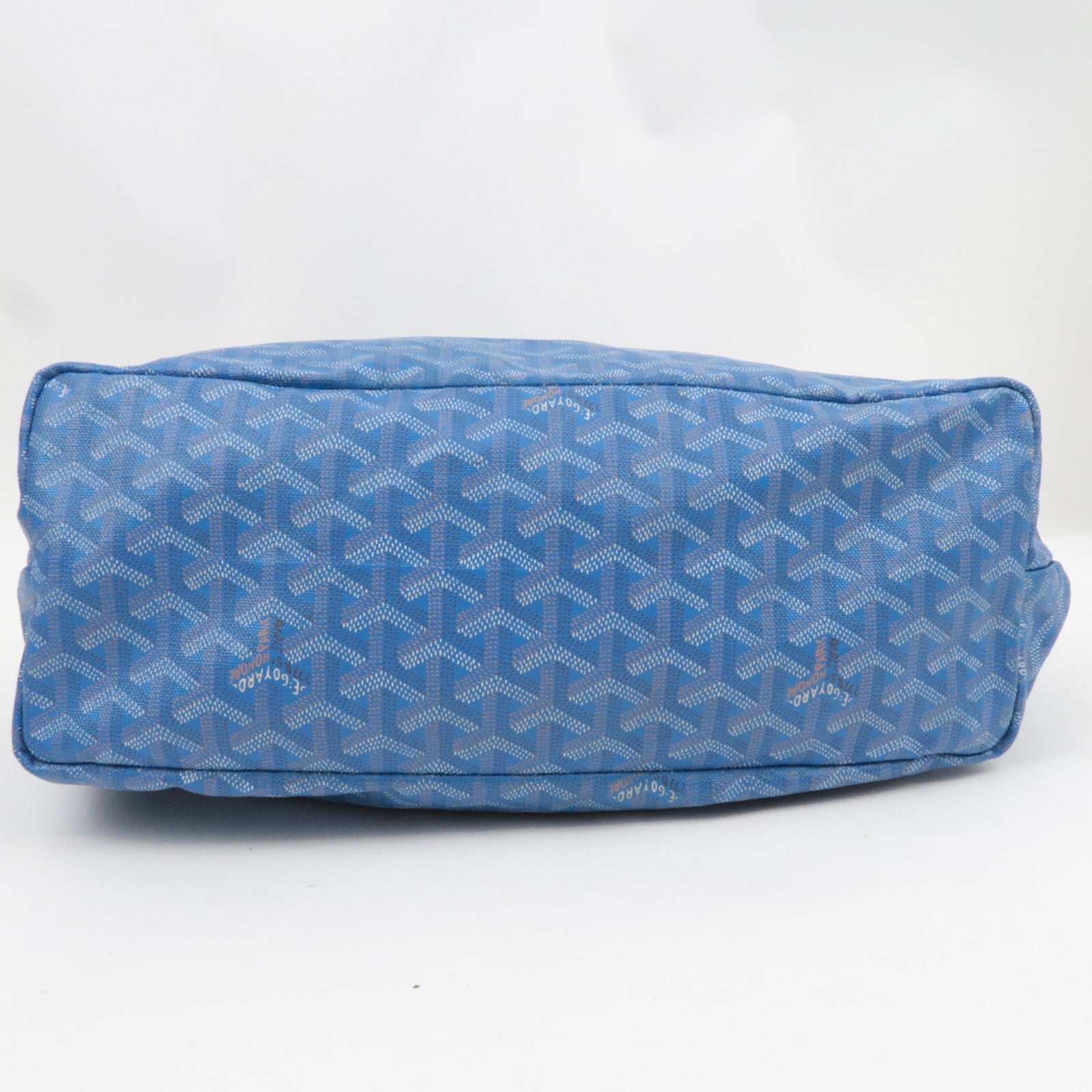 GOYARD Herringbone Saint Louis PM Tote Bag PVC Leather Blue *Pouch