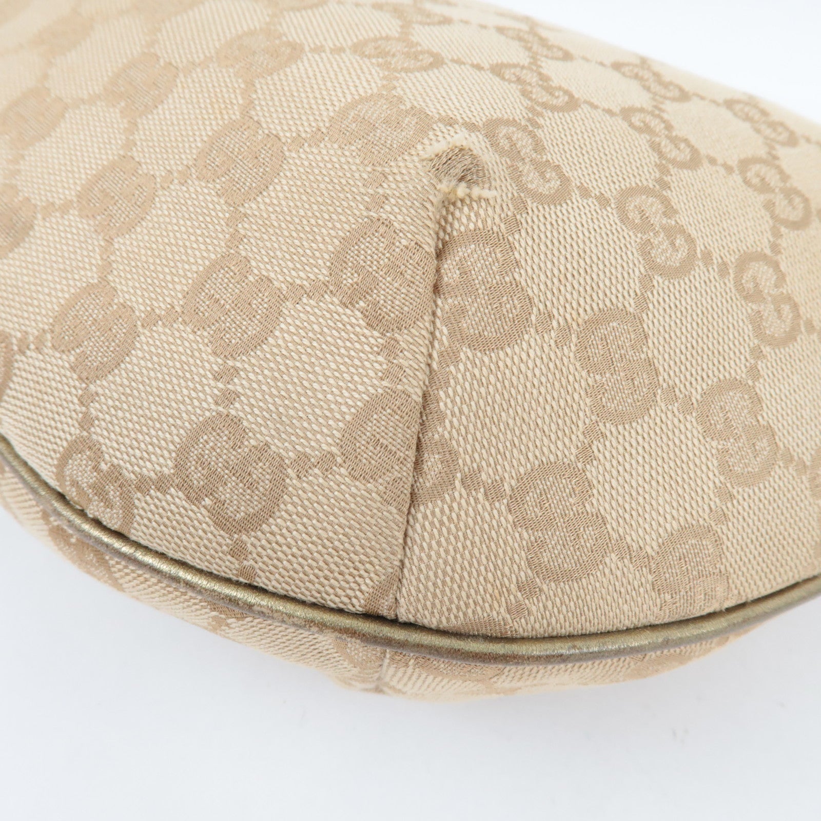 GUCCI Sherry Shoulder Bag GG Canvas Leather Beige Gold 181092