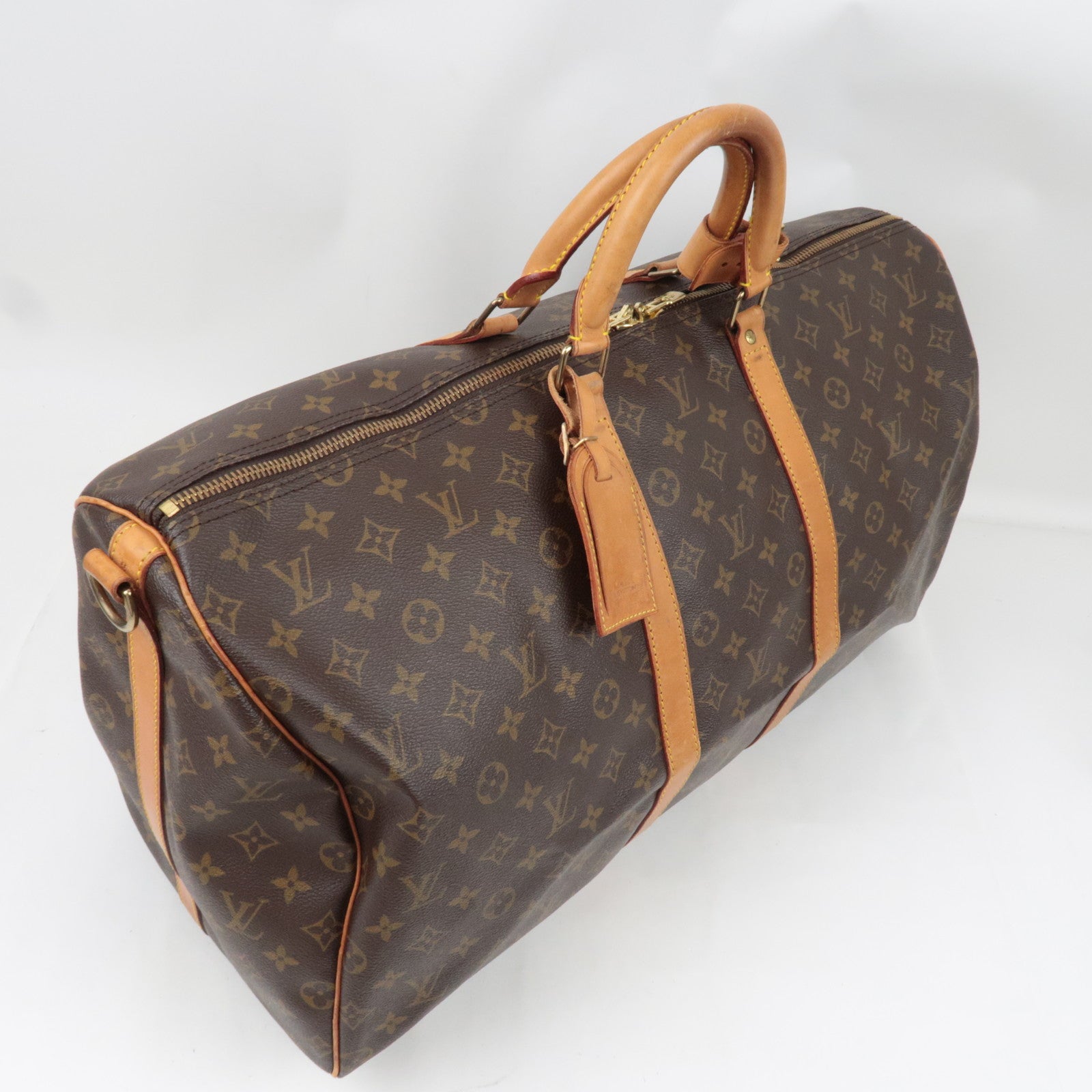 Louis Vuitton Monogram Keepall Bandouliere 55 Travel Bag M41414 VI0942 *Strap, Name tag, Poignet