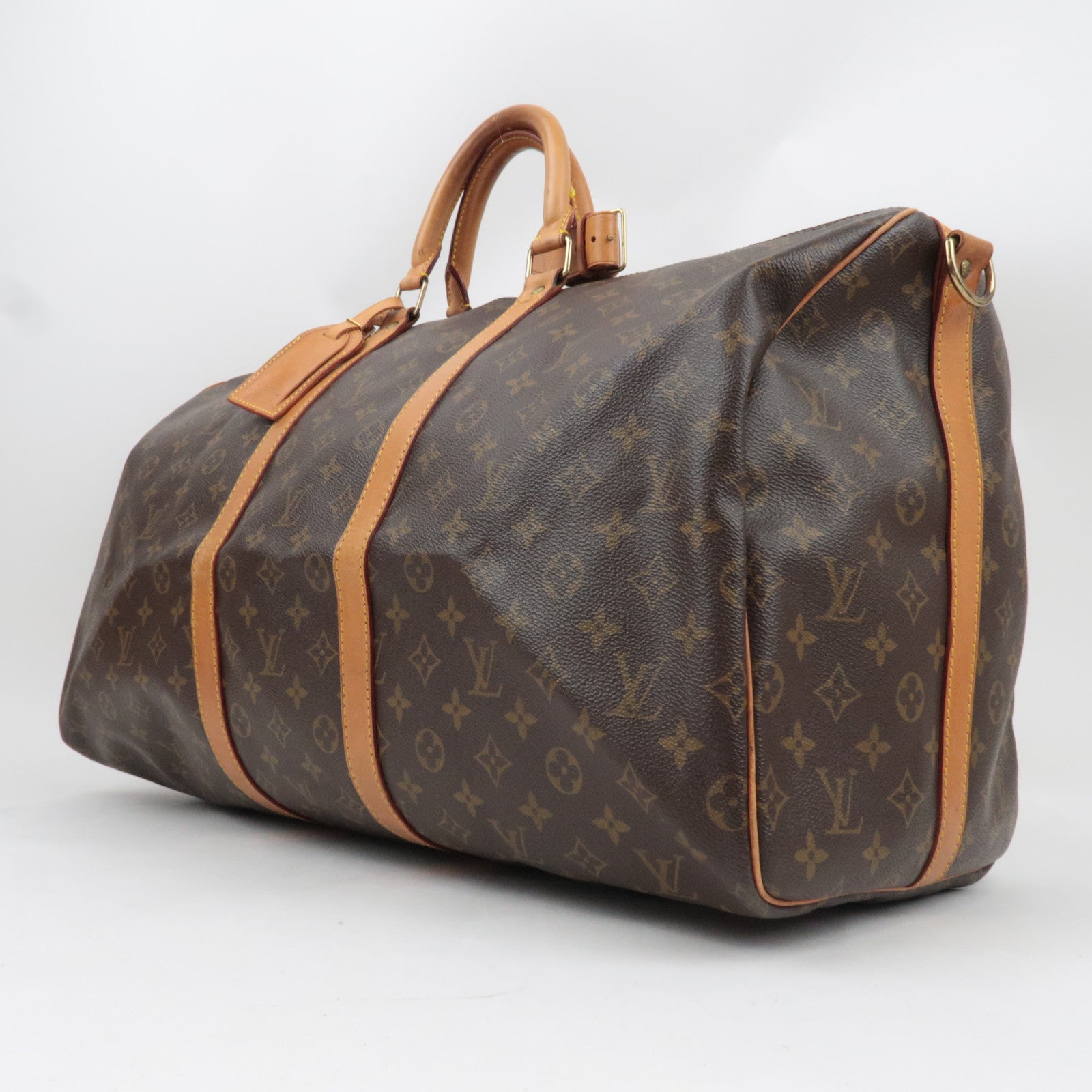 Louis Vuitton Monogram Keepall Bandouliere 55 Travel Bag M41414 VI0942 *Strap, Name tag, Poignet