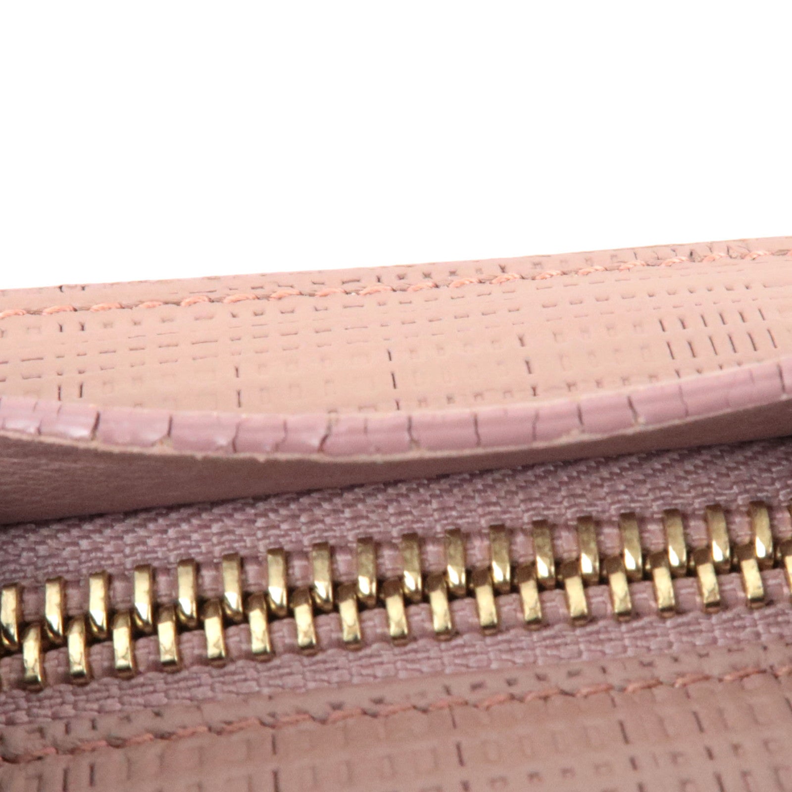 LOEWE T Pouch Clutch Bag Leather Pink Beige *Dust bag