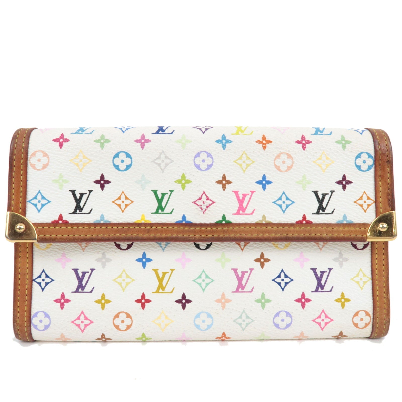 Louis Vuitton Monogram Multicolor Porte Tresor International Long Wallet Blanc M952659 TH100478887