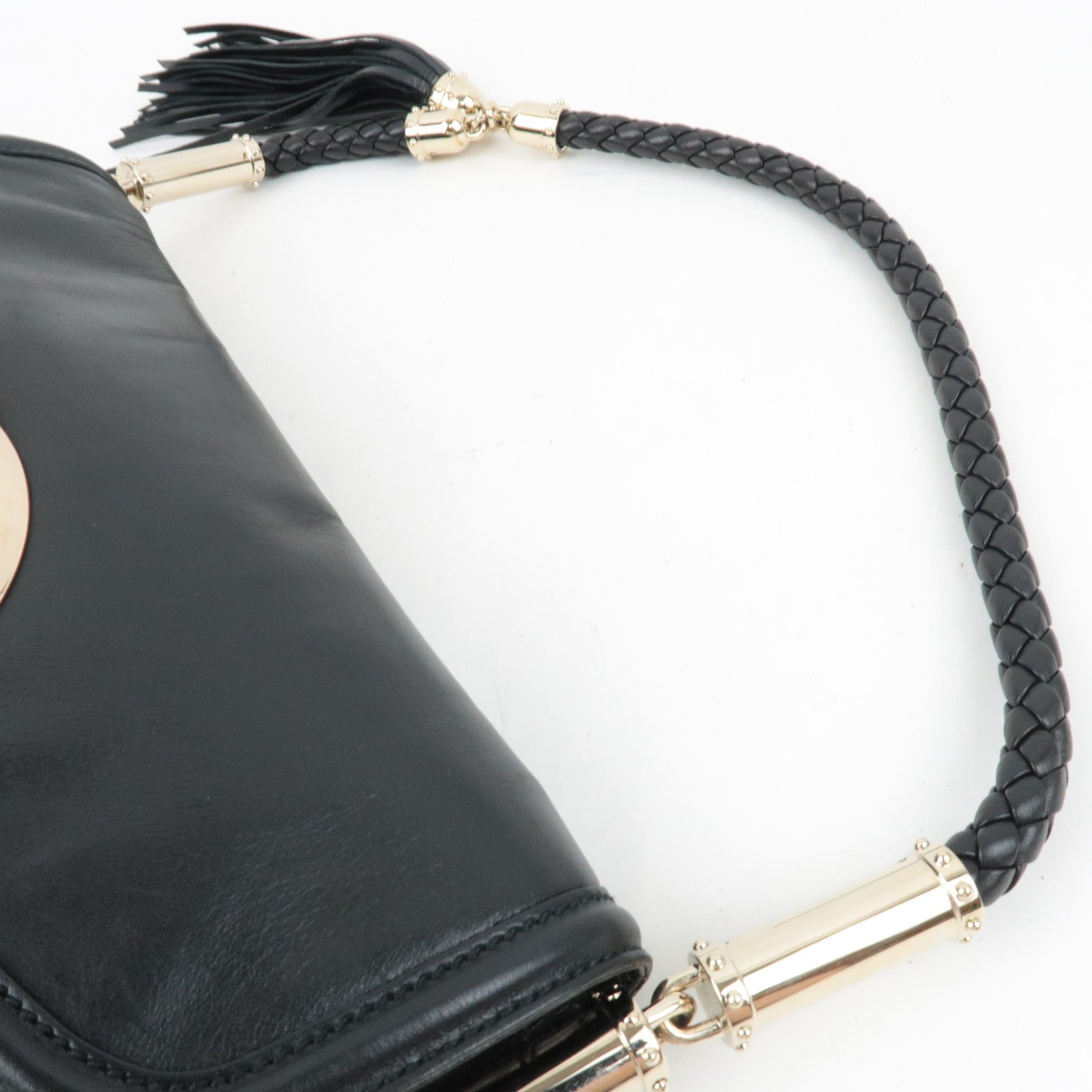 GUCCI Interlocking G One-Shoulder Bag Leather Black 167732