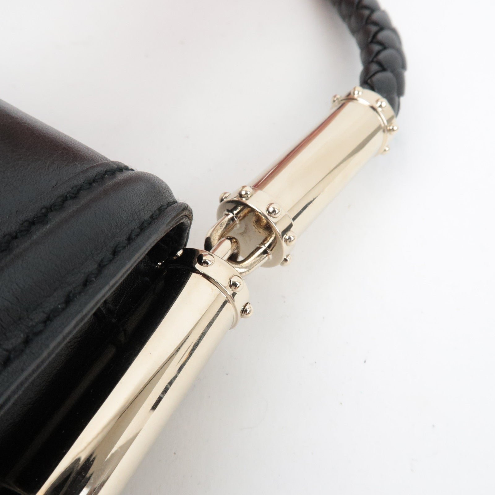 GUCCI Interlocking G One-Shoulder Bag Leather Black 167732