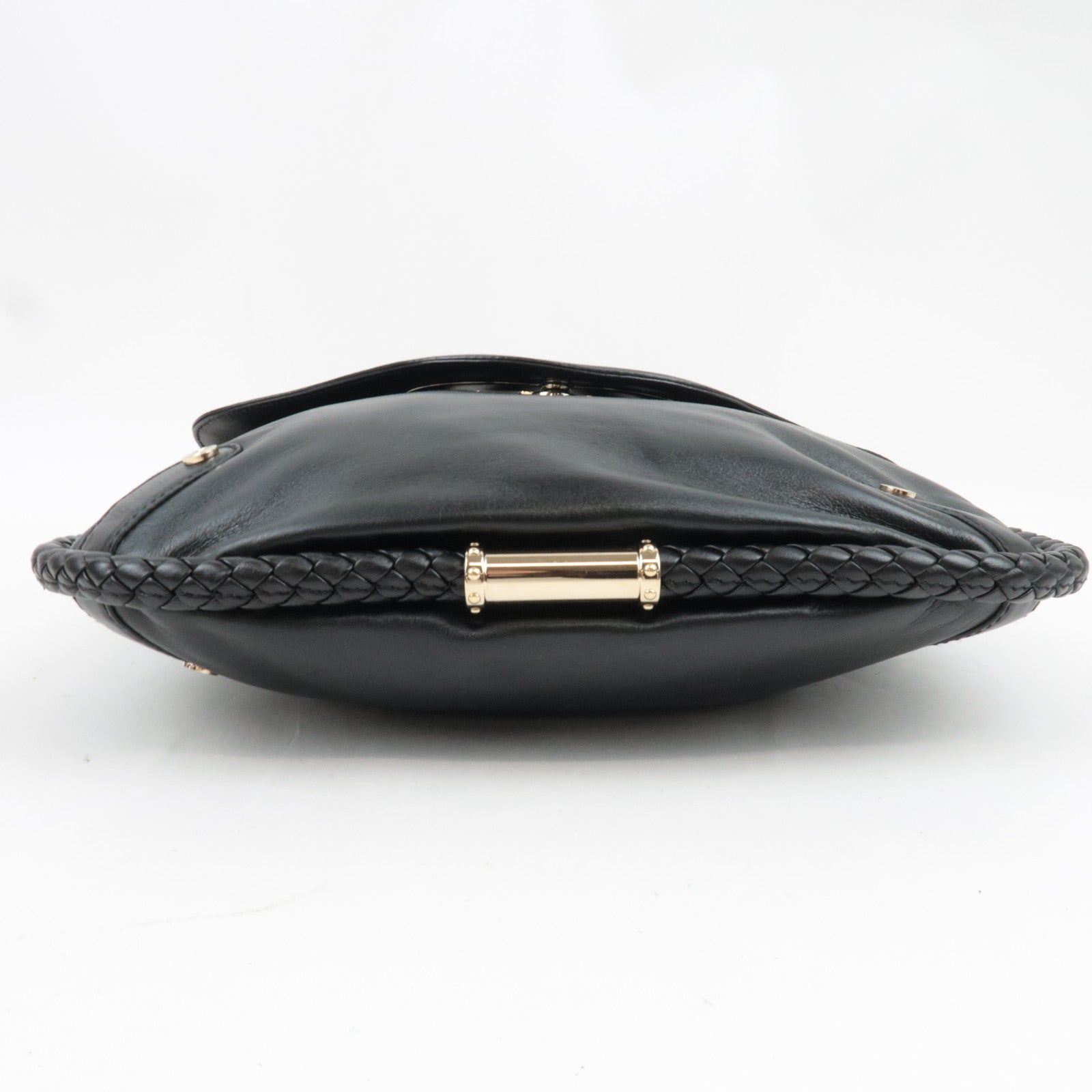 GUCCI Interlocking G One-Shoulder Bag Leather Black 167732