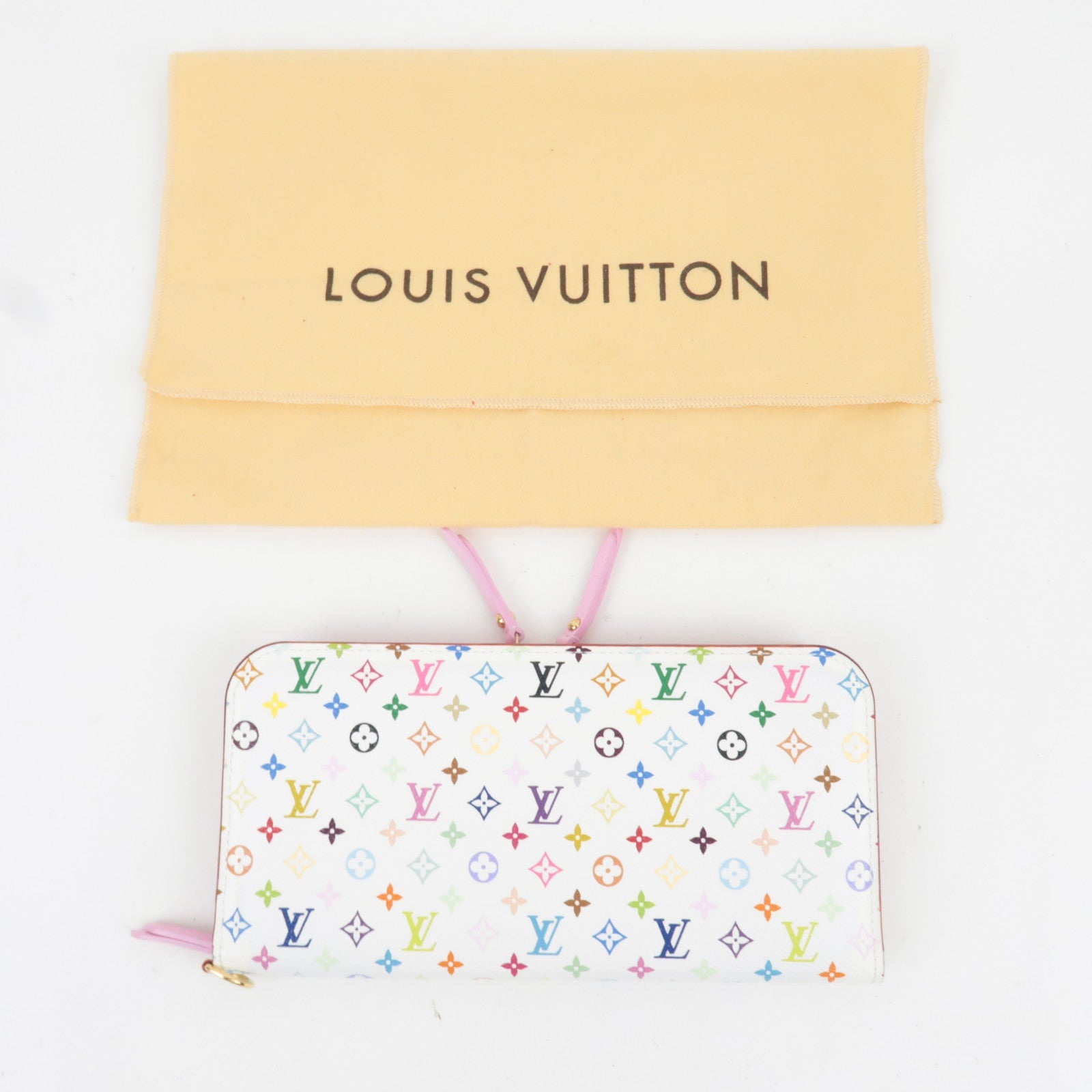 Louis Vuitton Monogram Multicolor Portefeuille Insolite Long Wallet Blanc M93751 CA4141 *Dust bag