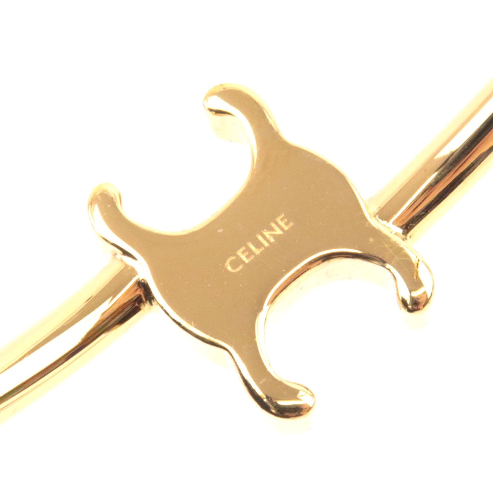CELINE Triomphe Bangle Metal Gold *Box, Dust bag