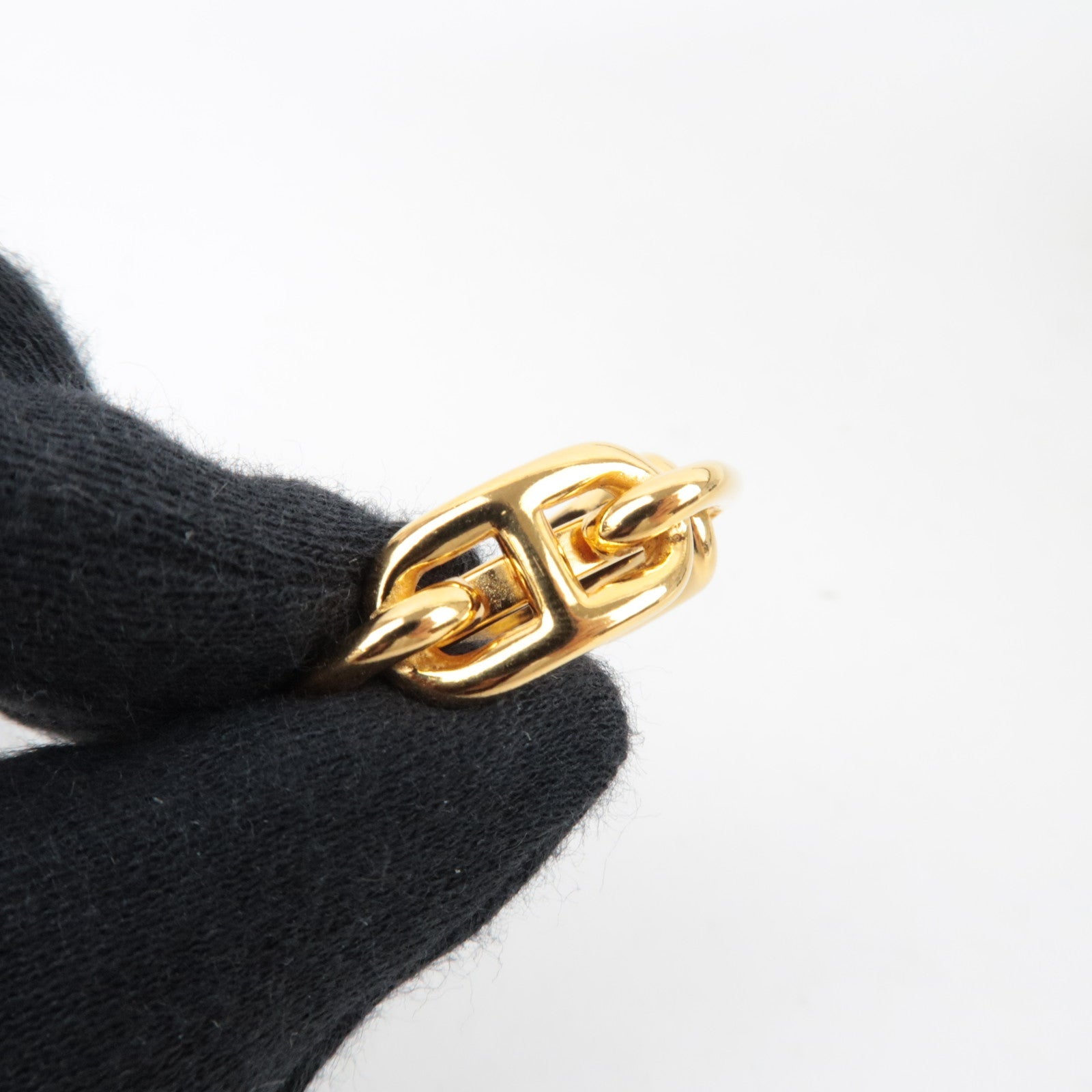 HERMES Chaine D'Ancre Scarf Ring Metal Gold *Box