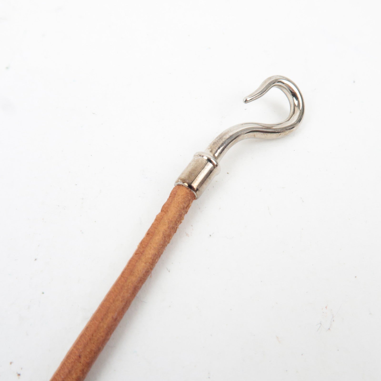 HERMES Jumbo Choker Double Bracelet Leather Brown Silver HDW *Box