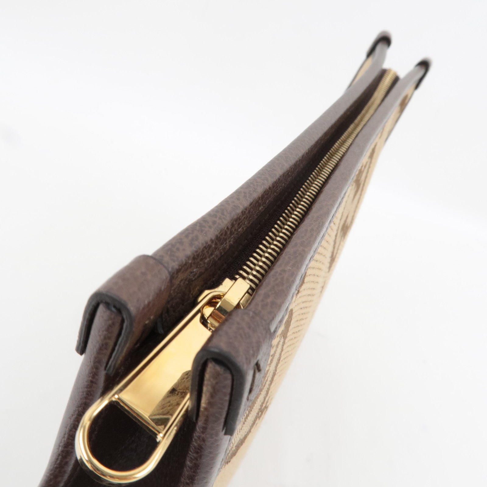 GUCCI Jumbo GG Clutch Bag Canvas Leather Beige Brown 699318 *Dust bag