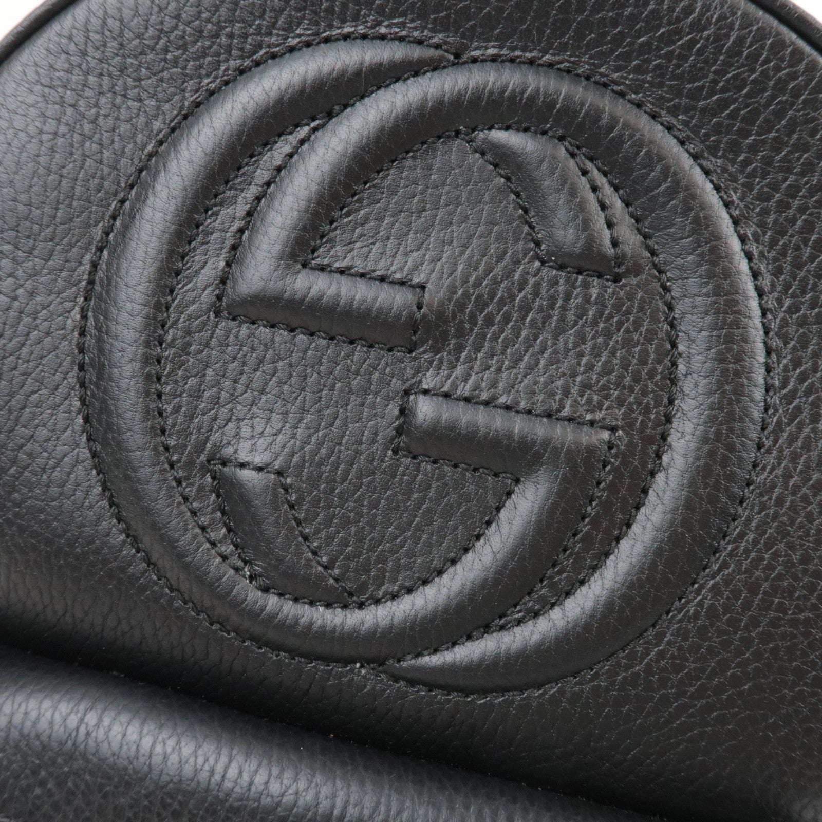 GUCCI Soho Interlocking G Backpack Leather Black 536192 *Dust bag