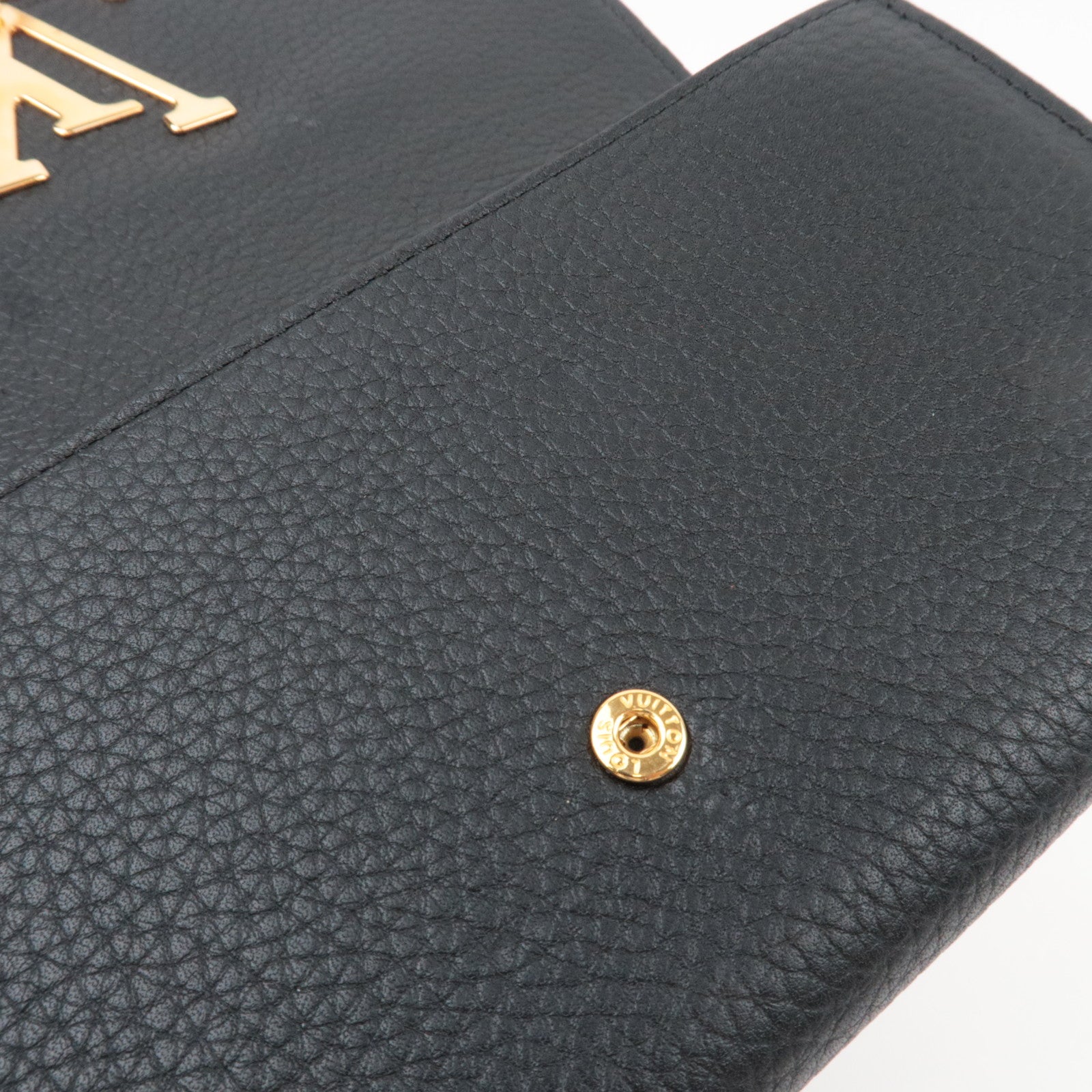 Louis Vuitton Portefeuille Capucines Long Wallet Taurillon Leather Black N90129 MI2168