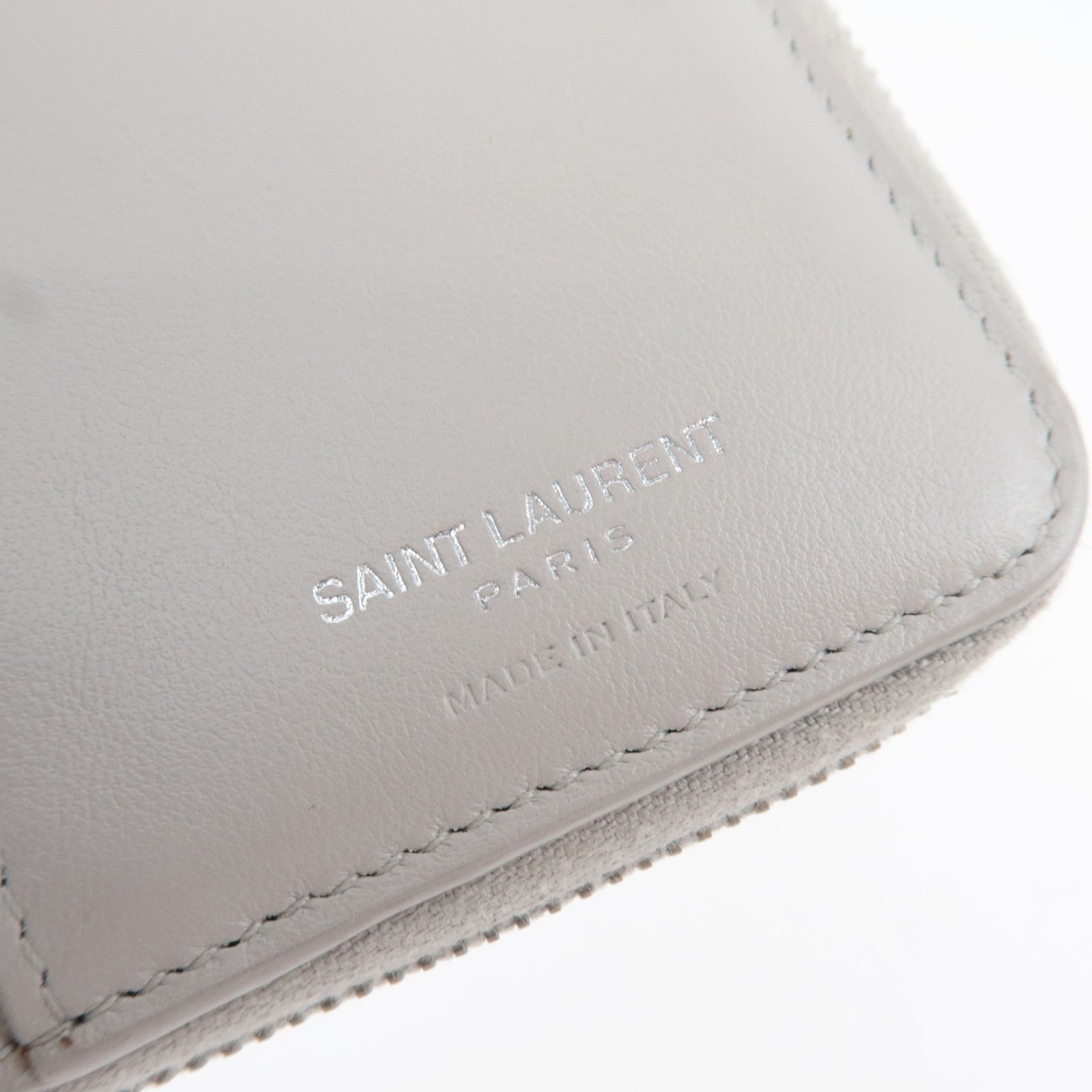 Saint Laurent Cassandre Bifold Wallet Leather Gray Silver HDW 403964