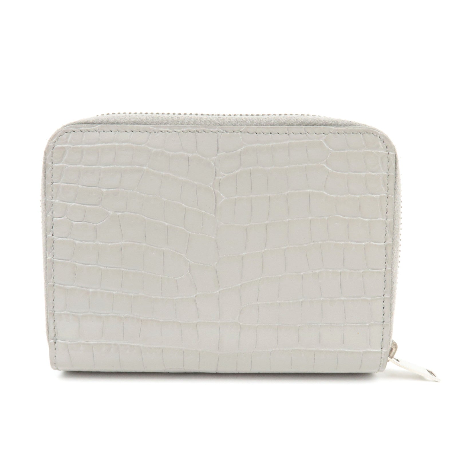 Saint Laurent Cassandre Bifold Wallet Leather Gray Silver HDW 403964