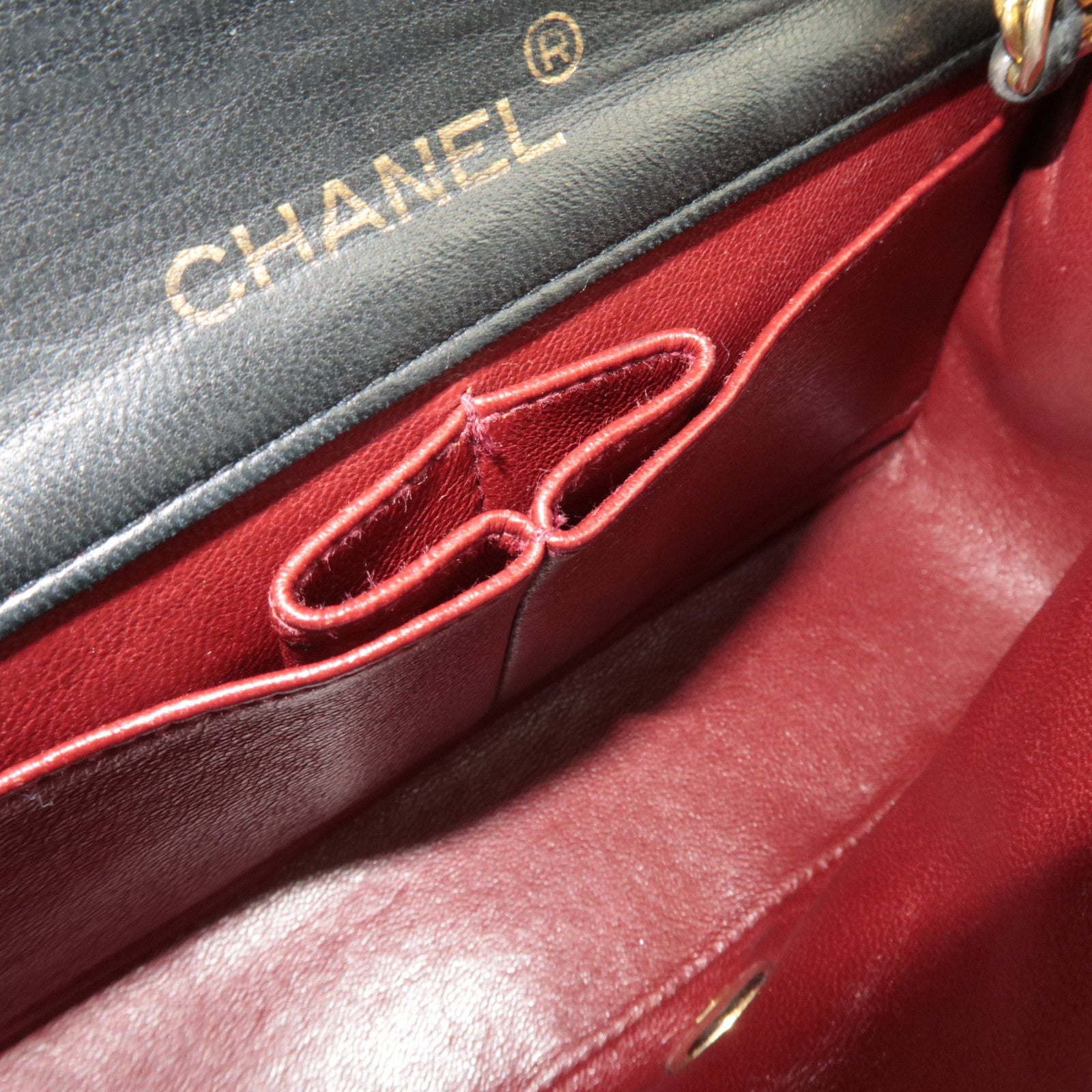 CHANEL Full Flap Mini Matelasse 19 Chain Shoulder Bag Lambskin Black Gold HDW A03571 1261062