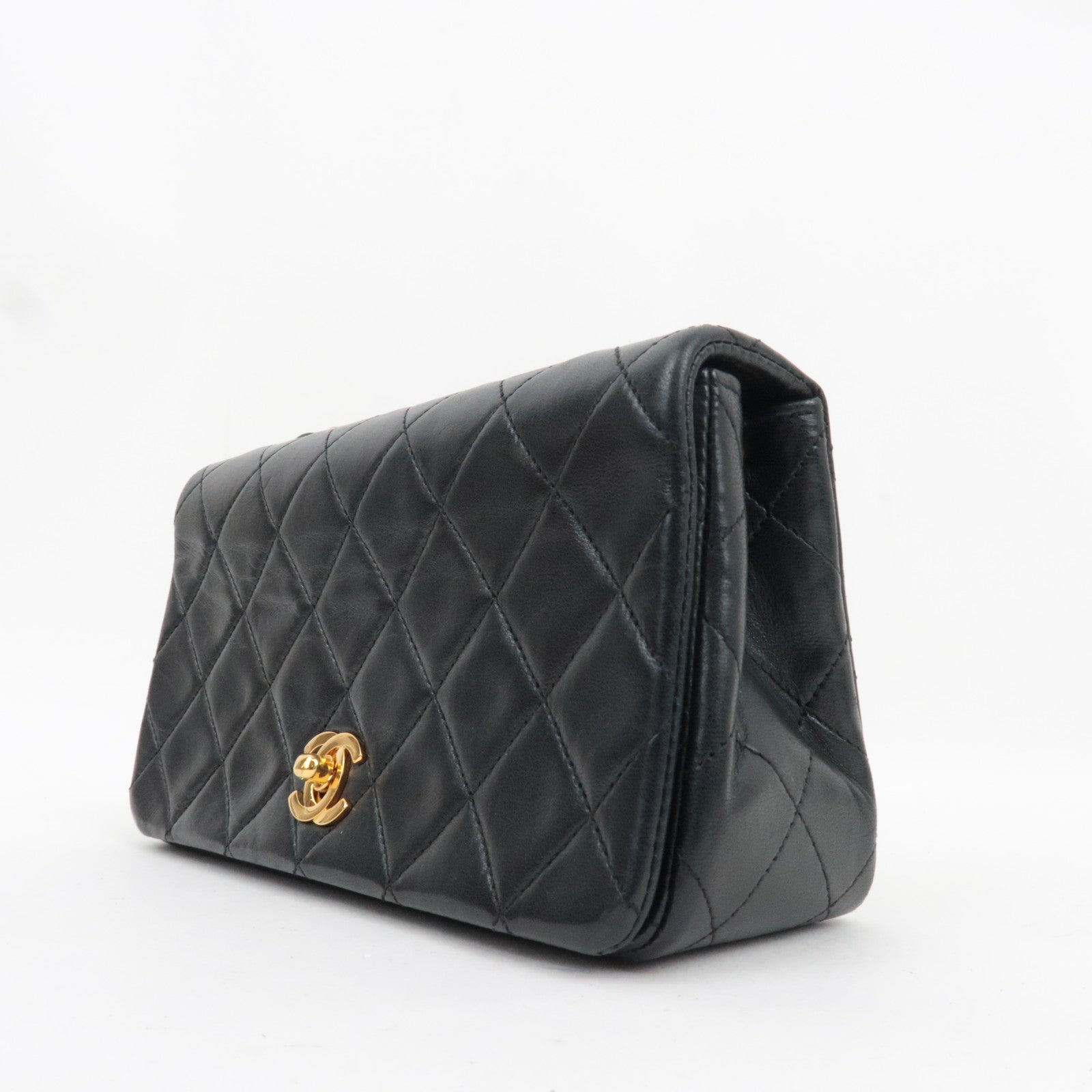 CHANEL Full Flap Mini Matelasse 19 Chain Shoulder Bag Lambskin Black Gold HDW A03571 1261062