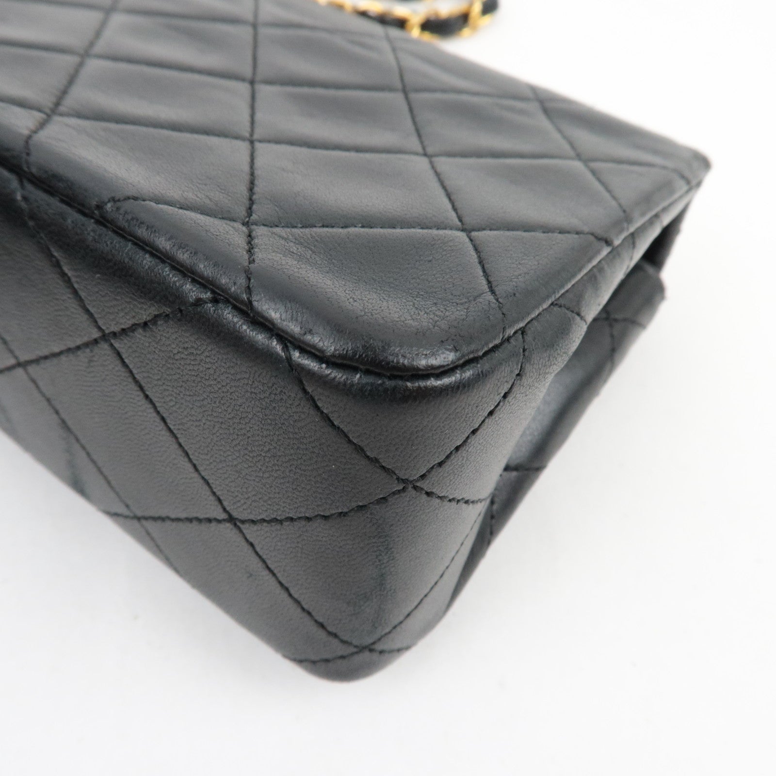 CHANEL Full Flap Mini Matelasse 19 Chain Shoulder Bag Lambskin Black Gold HDW A03571 1261062