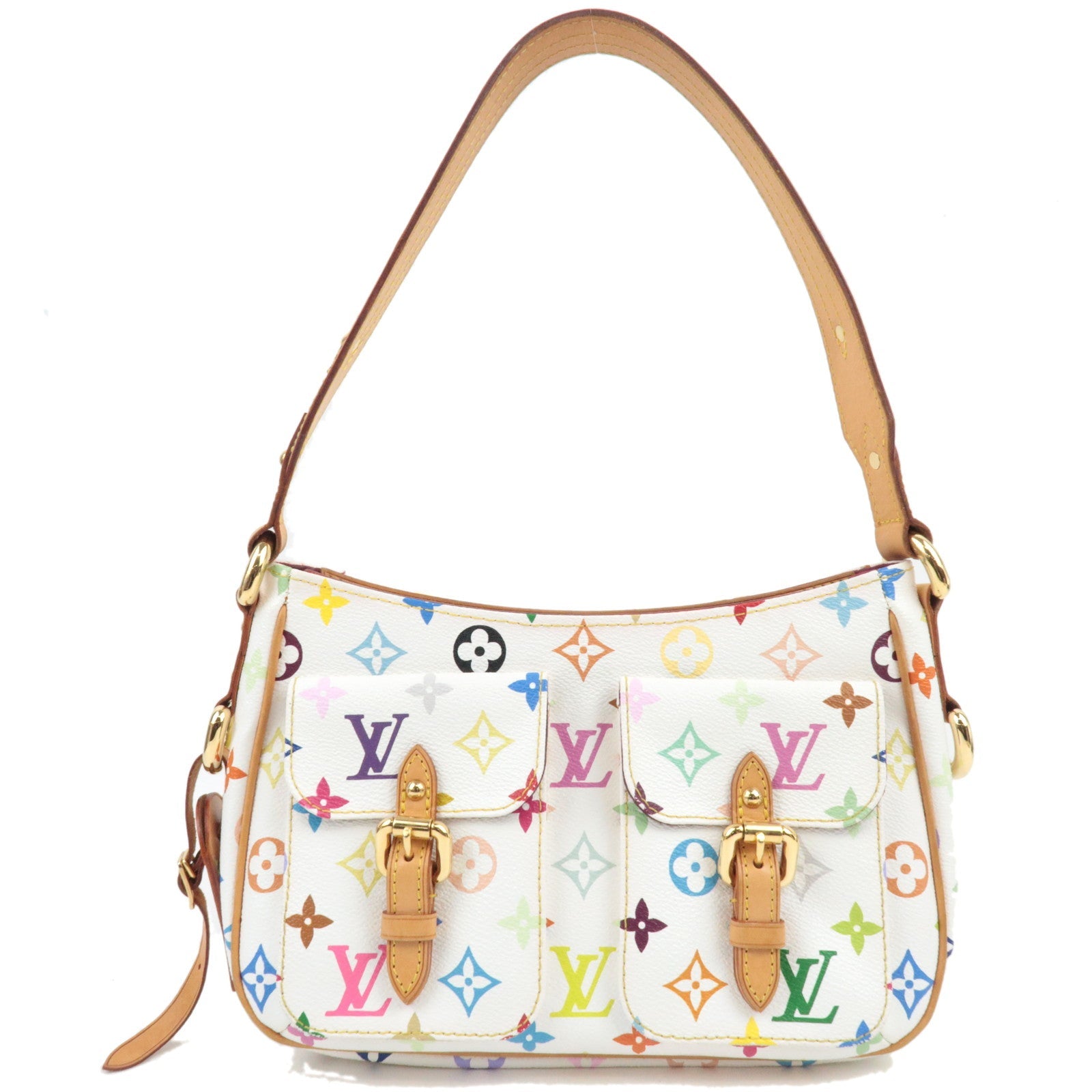 Louis Vuitton Monogram Multicolor Lodge PM Shoulder Bag Blanc M40053 FL0065 *Dust bag, Name tag79021