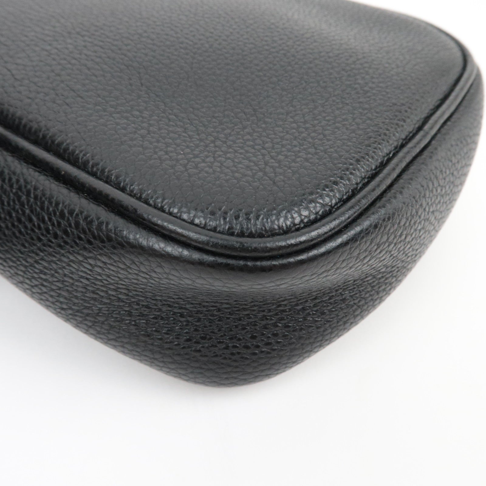 GUCCI Webbing Line Logo Shoulder Bag Leather Black 574803