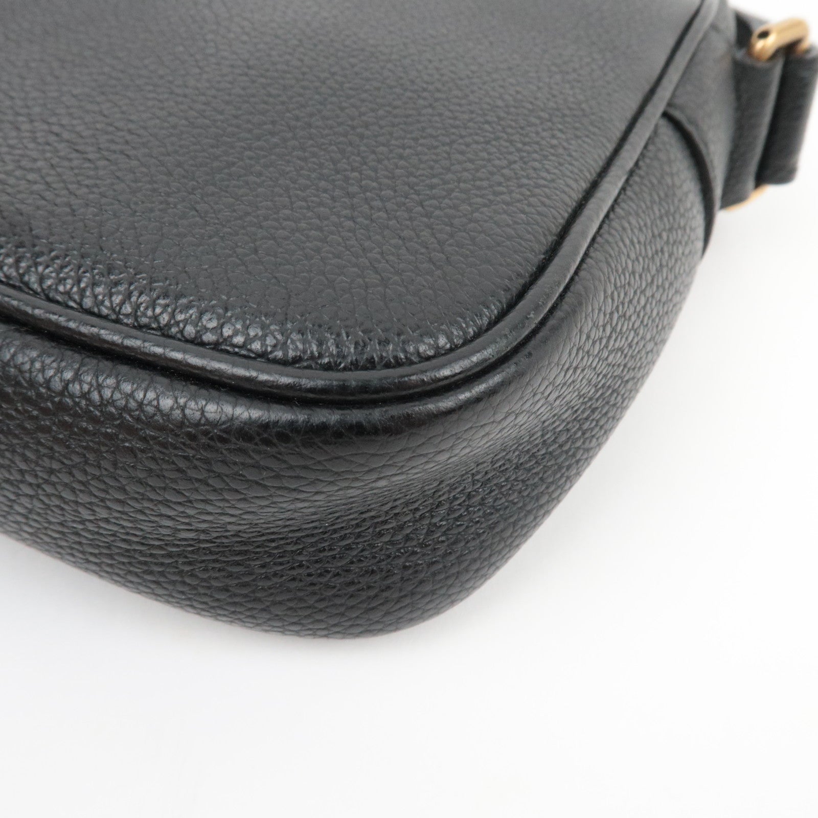 GUCCI Webbing Line Logo Shoulder Bag Leather Black 574803