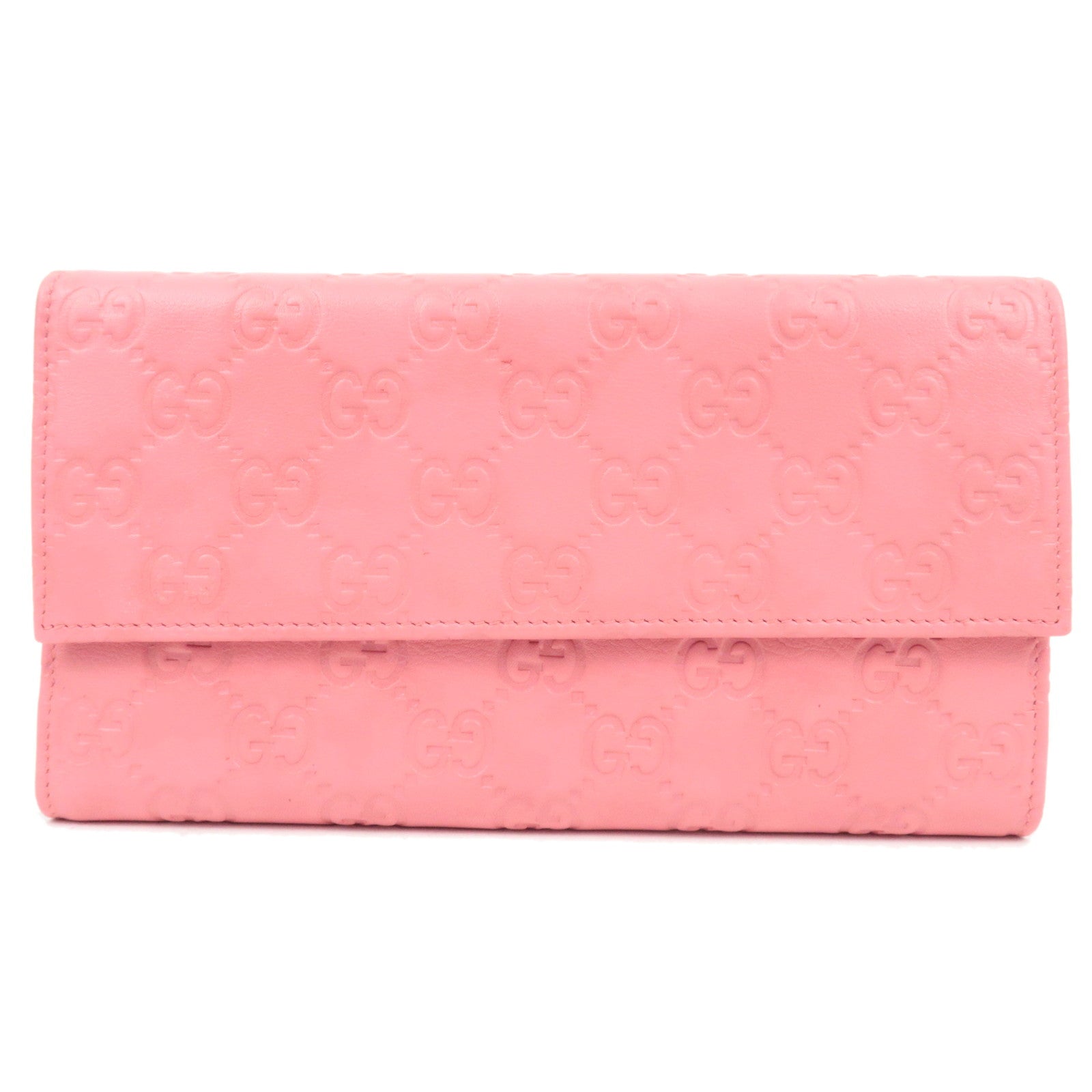 GUCCI Guccissima Bi-Fold Long Wallet Pink 25730379032