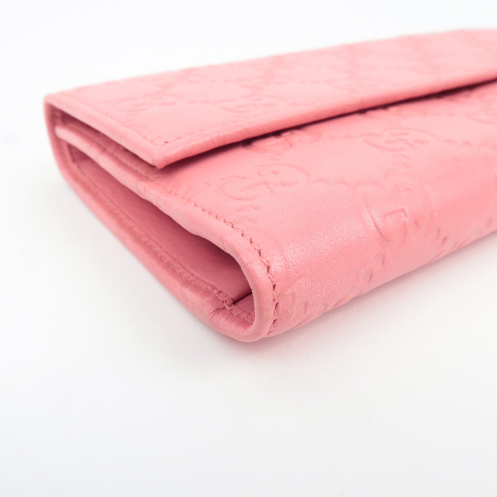 GUCCI Guccissima Bi-Fold Long Wallet Pink 257303