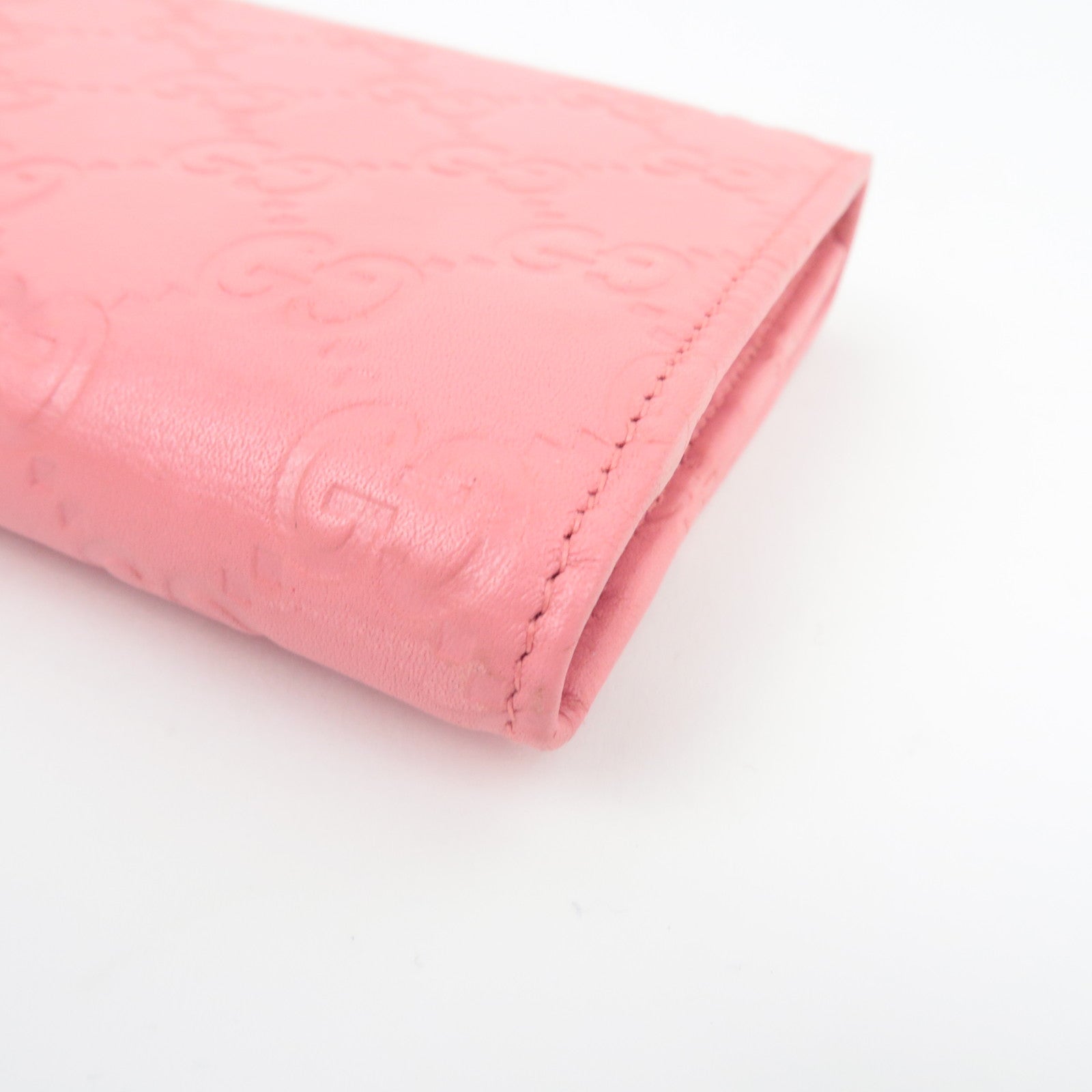 GUCCI Guccissima Bi-Fold Long Wallet Pink 257303