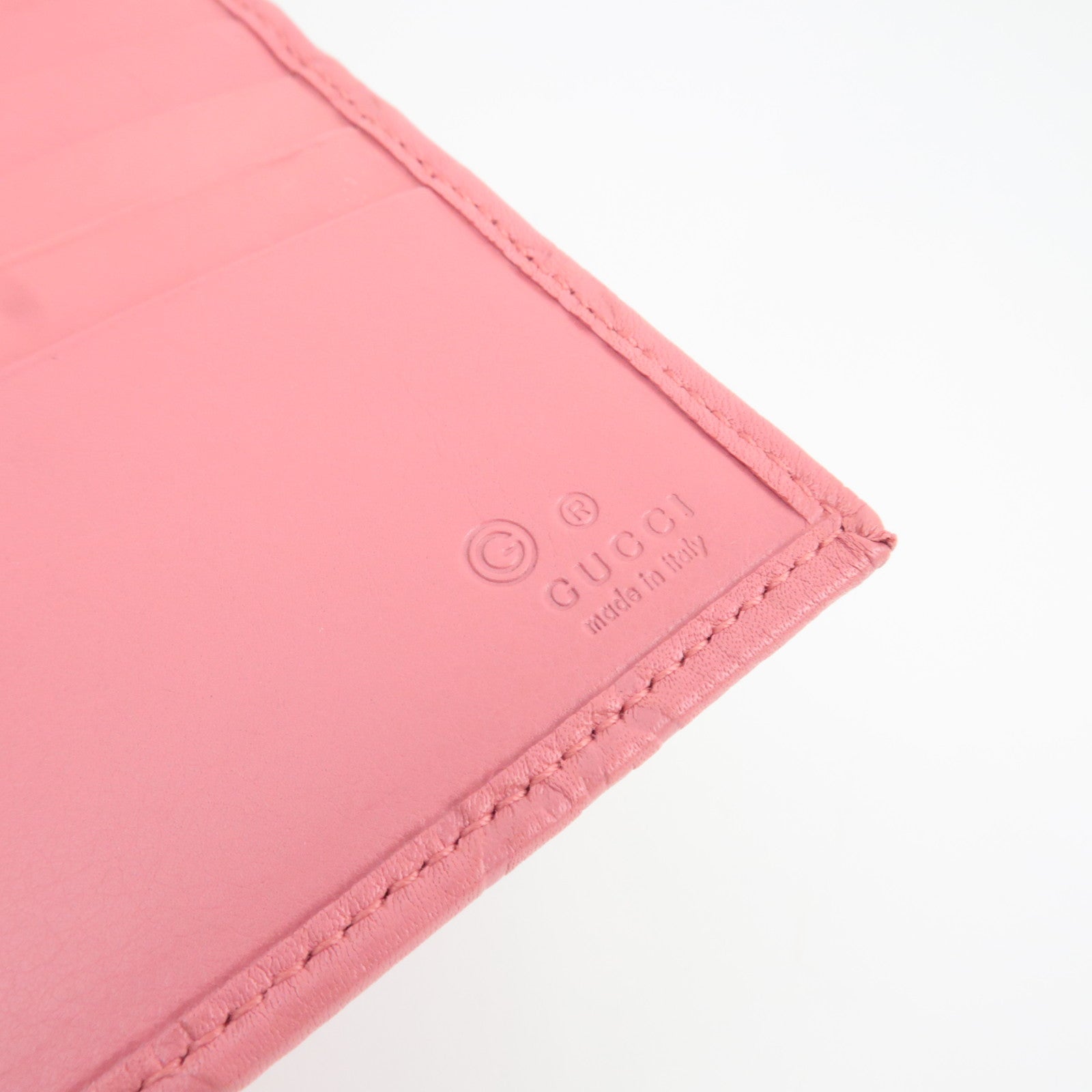 GUCCI Guccissima Bi-Fold Long Wallet Pink 257303