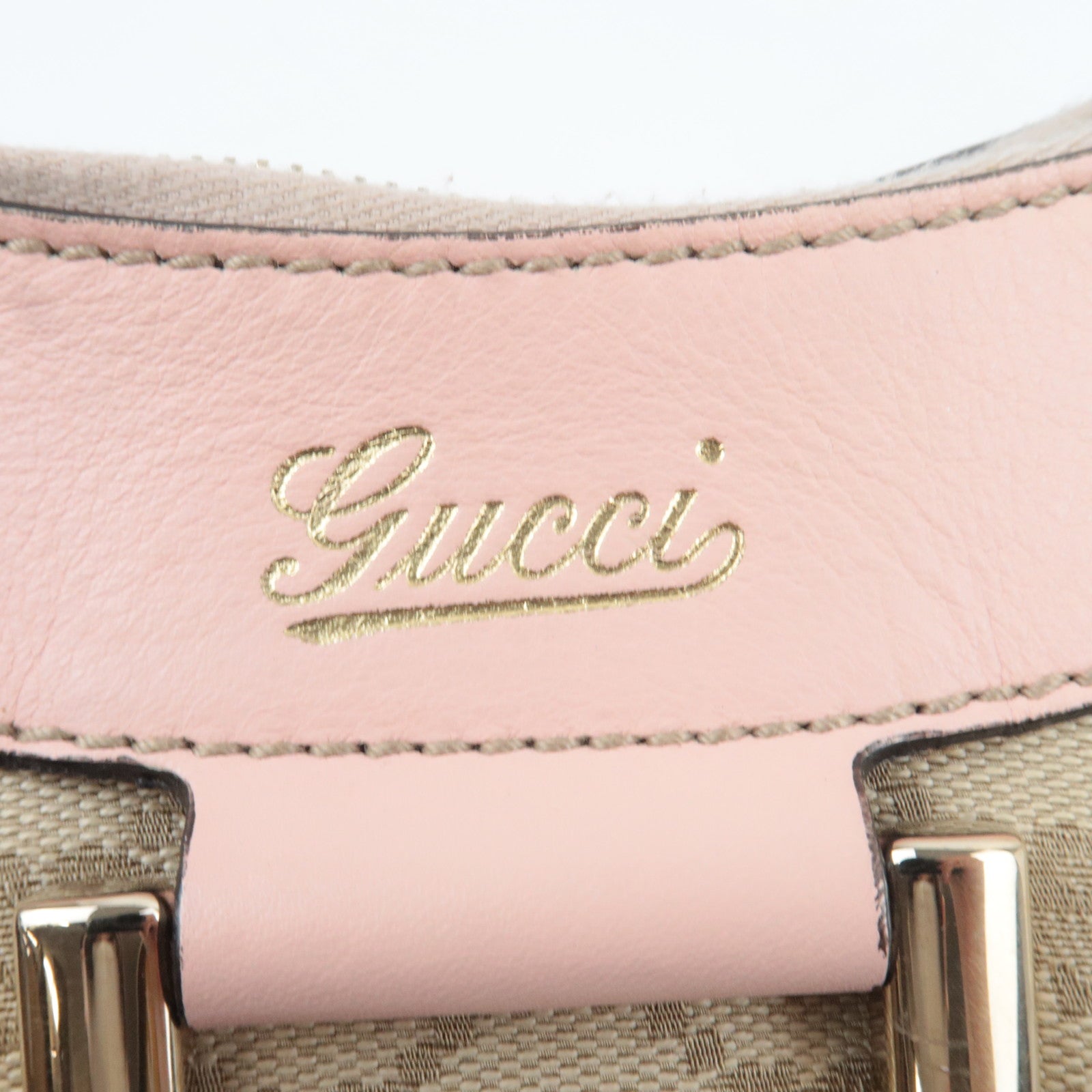 GUCCI Abby One Shoulder Bag GG Canvas Leather Beige Pink 190525 *Dust bag