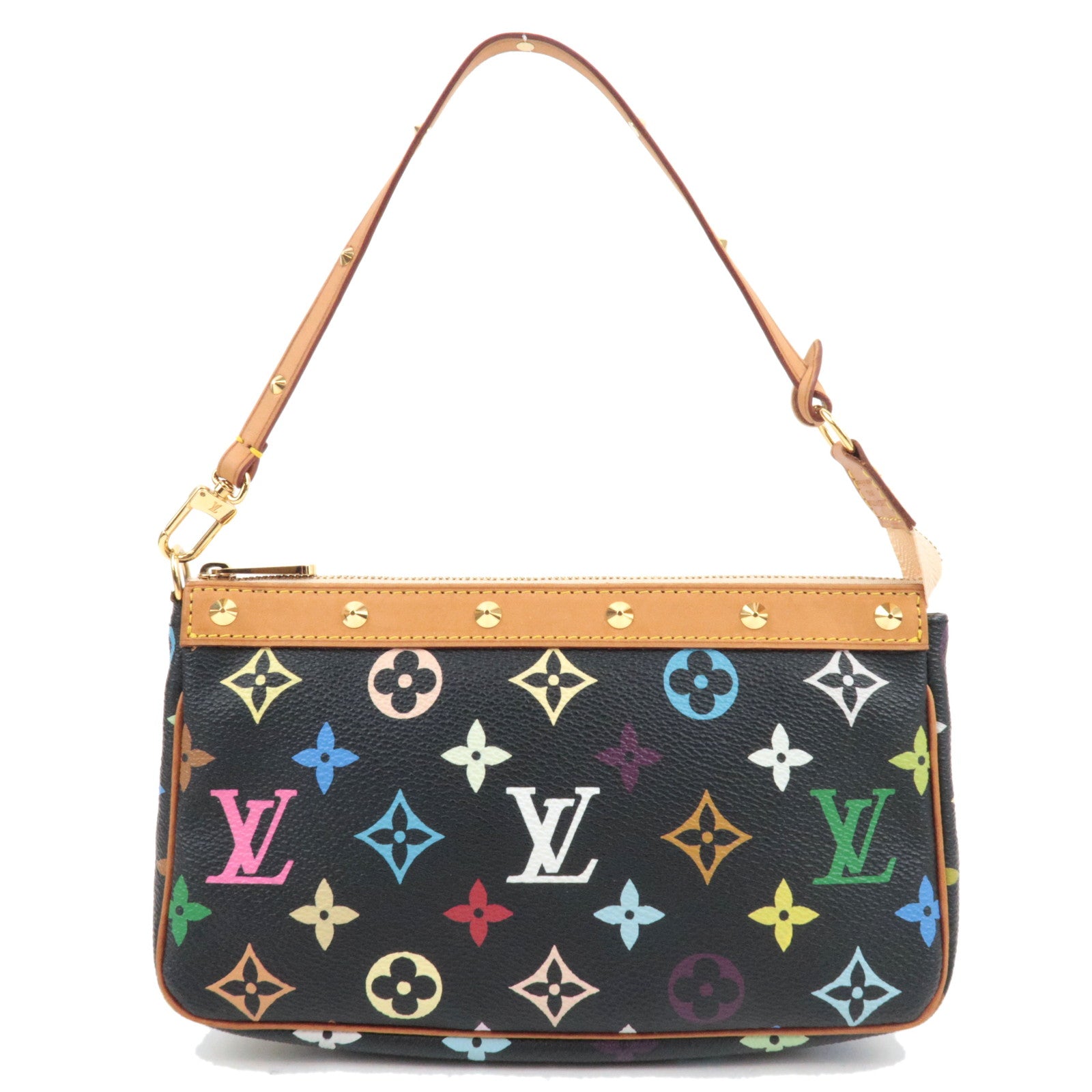 Louis Vuitton Monogram Multicolo Pochette Accessoires Handbag Noir M92648 SL1004 79039