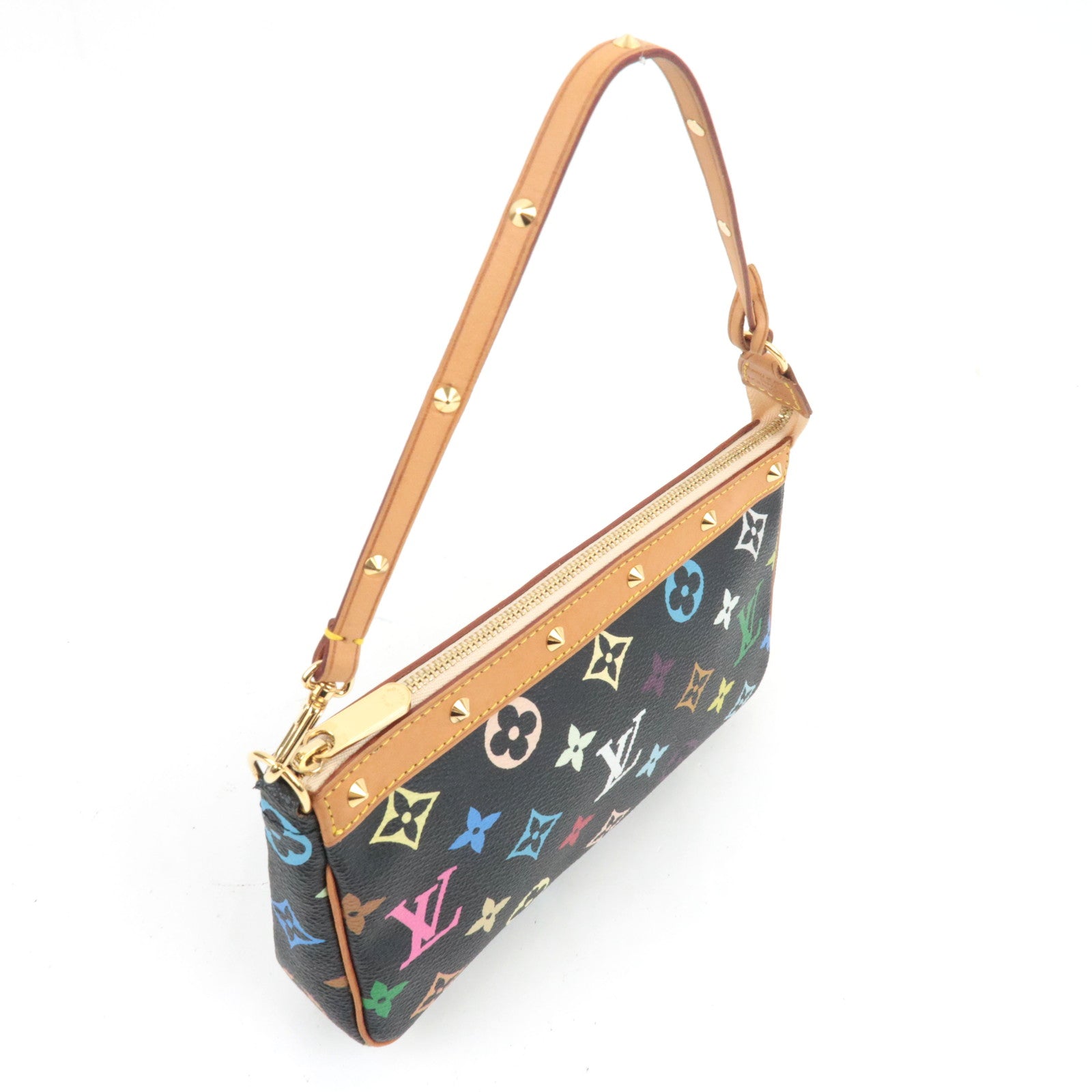 Louis Vuitton Monogram Multicolo Pochette Accessoires Handbag Noir M92648 SL1004
