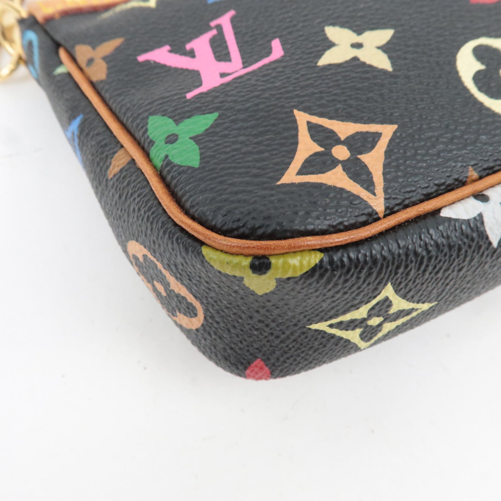 Louis Vuitton Monogram Multicolo Pochette Accessoires Handbag Noir M92648 SL1004