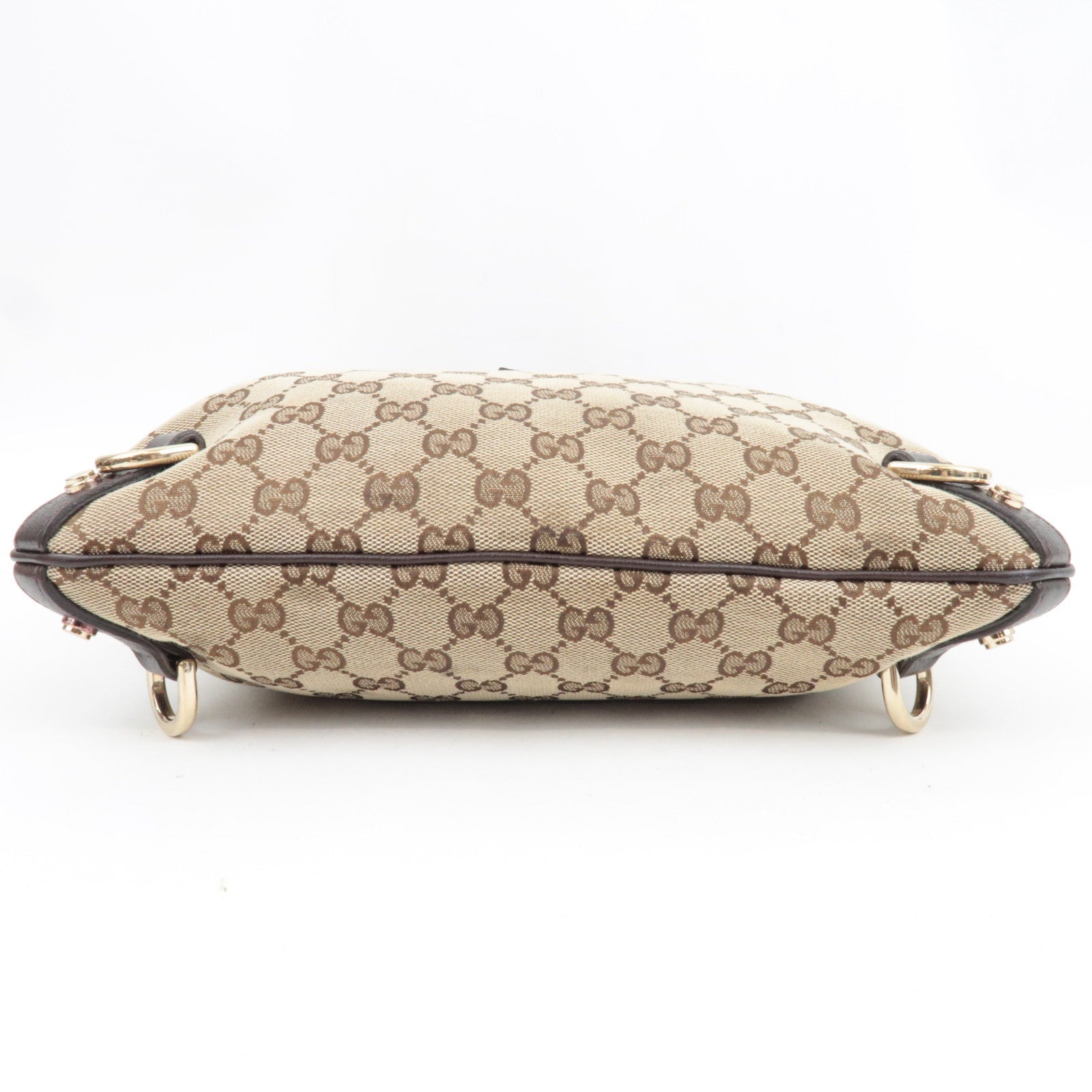 GUCCI Abbey Shoulder Bag GG Canvas Leather Beige Brown 131326