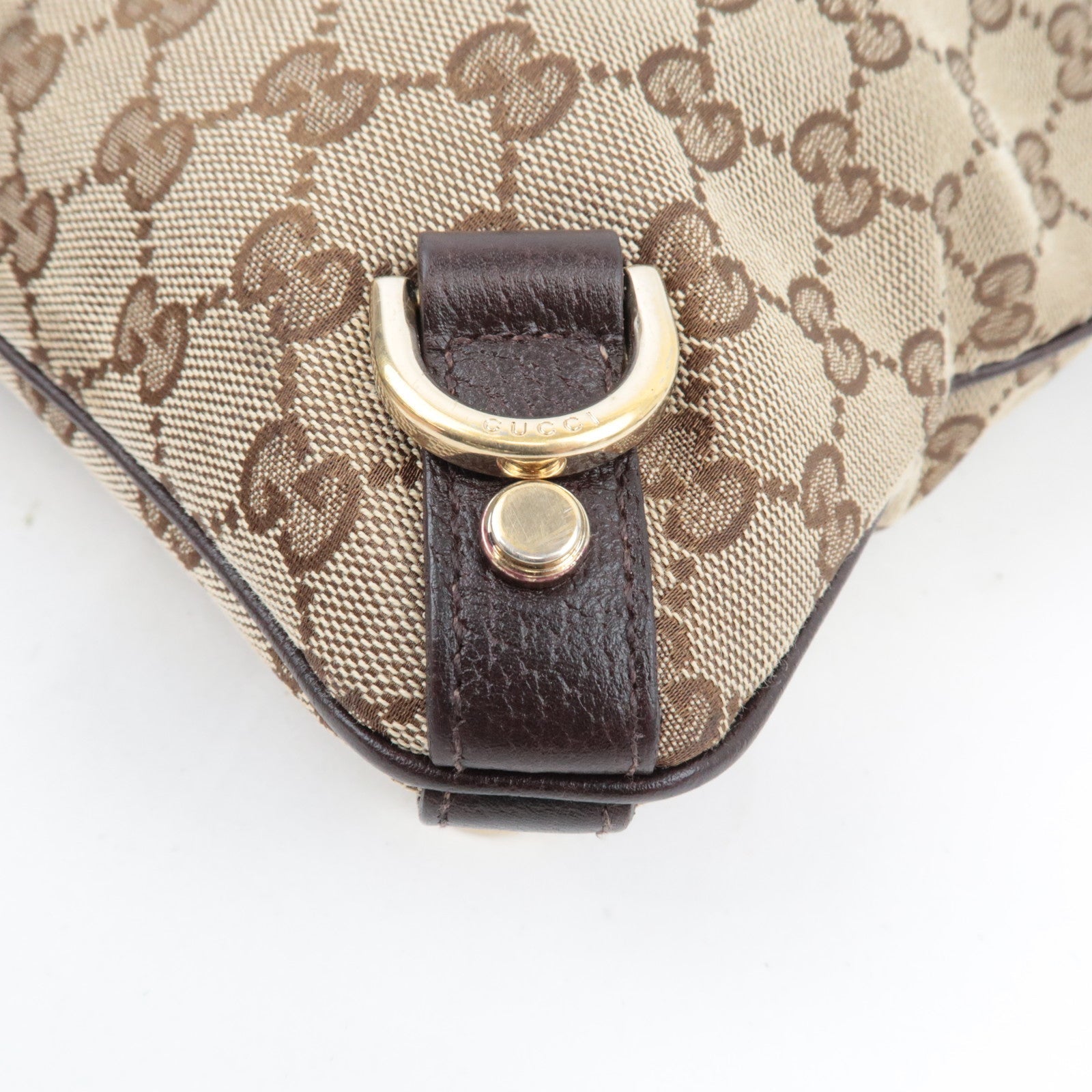 GUCCI Abbey Shoulder Bag GG Canvas Leather Beige Brown 131326