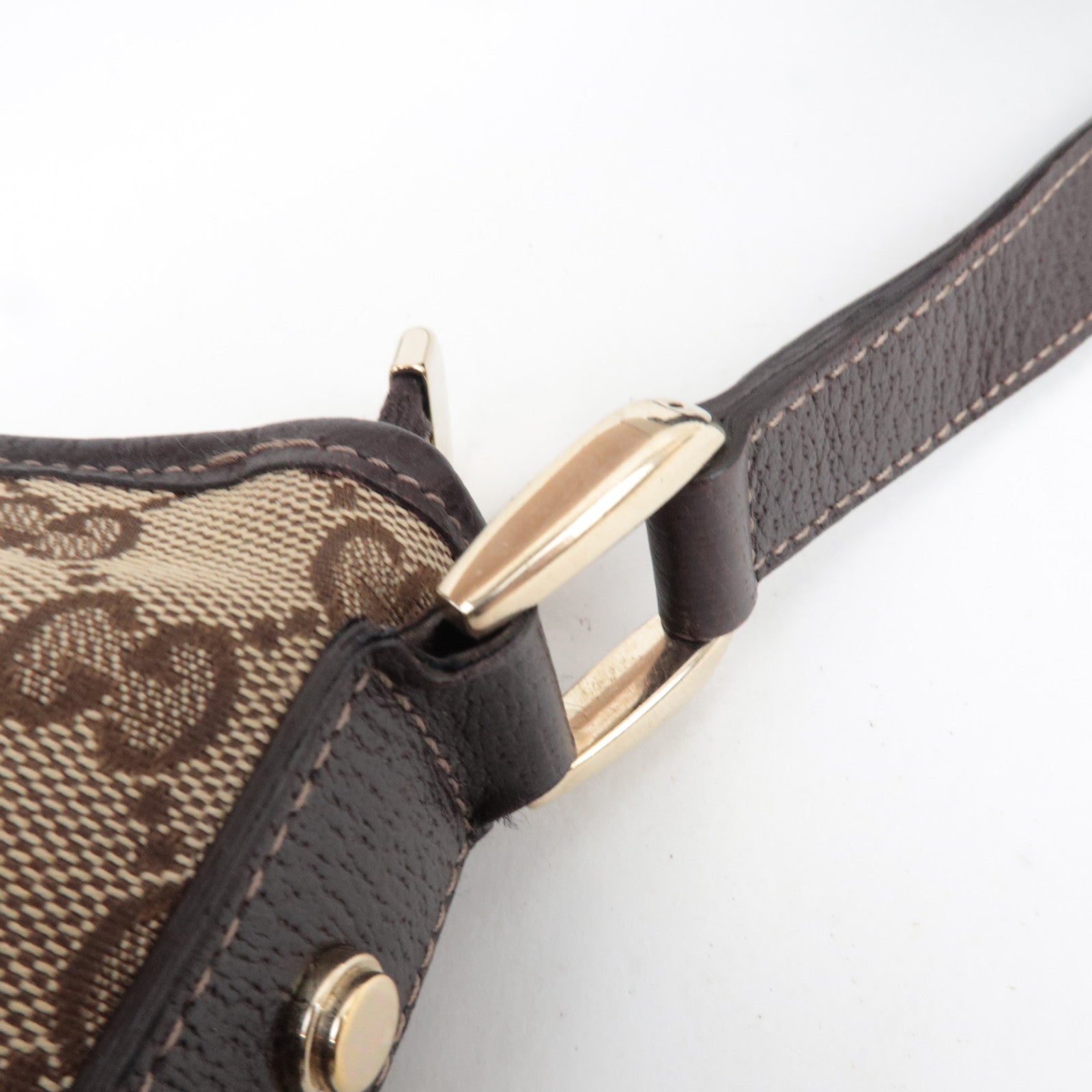 GUCCI Abbey Shoulder Bag GG Canvas Leather Beige Brown 131326