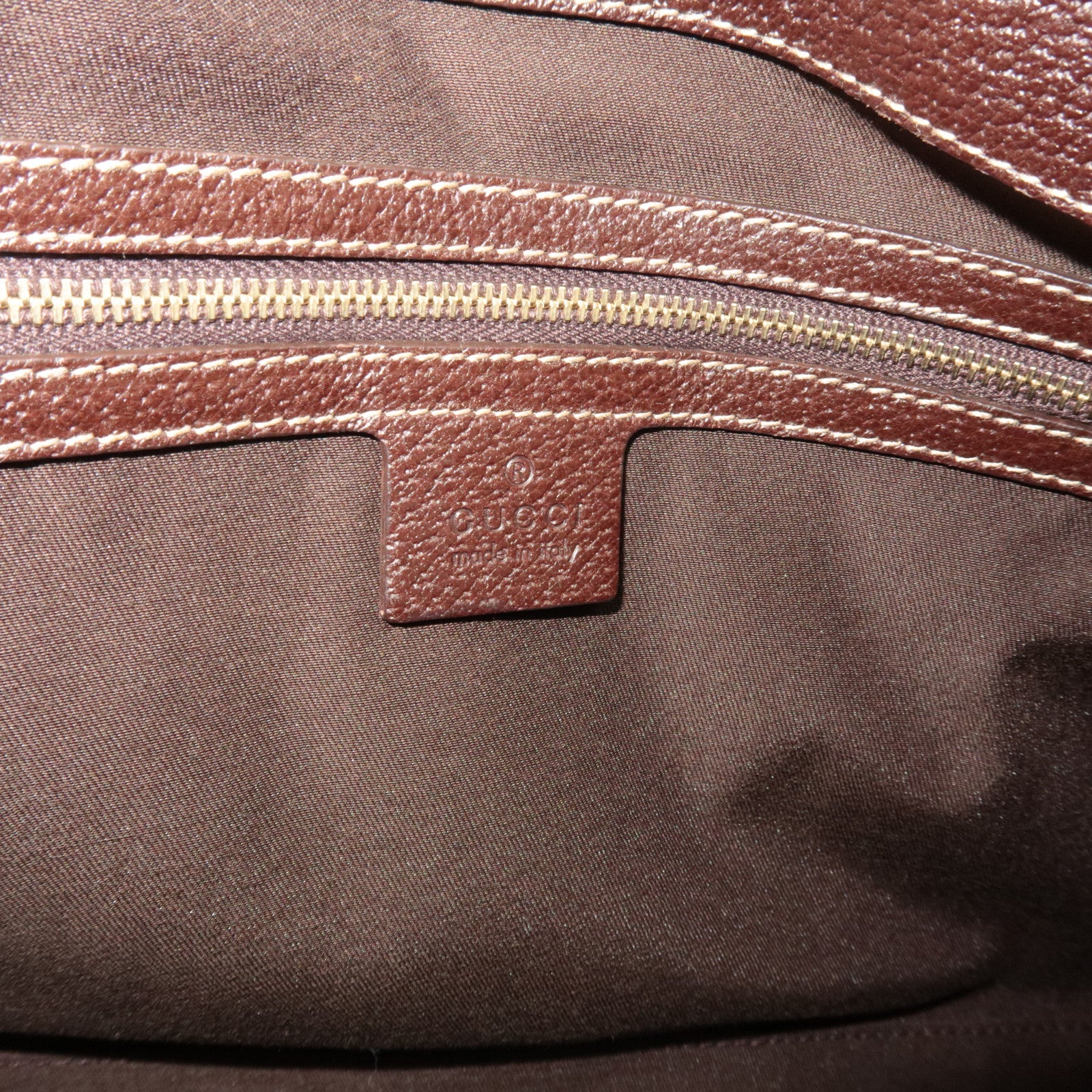 GUCCI Shoulder Bag GG Canvas Leather Beige Brown 154982