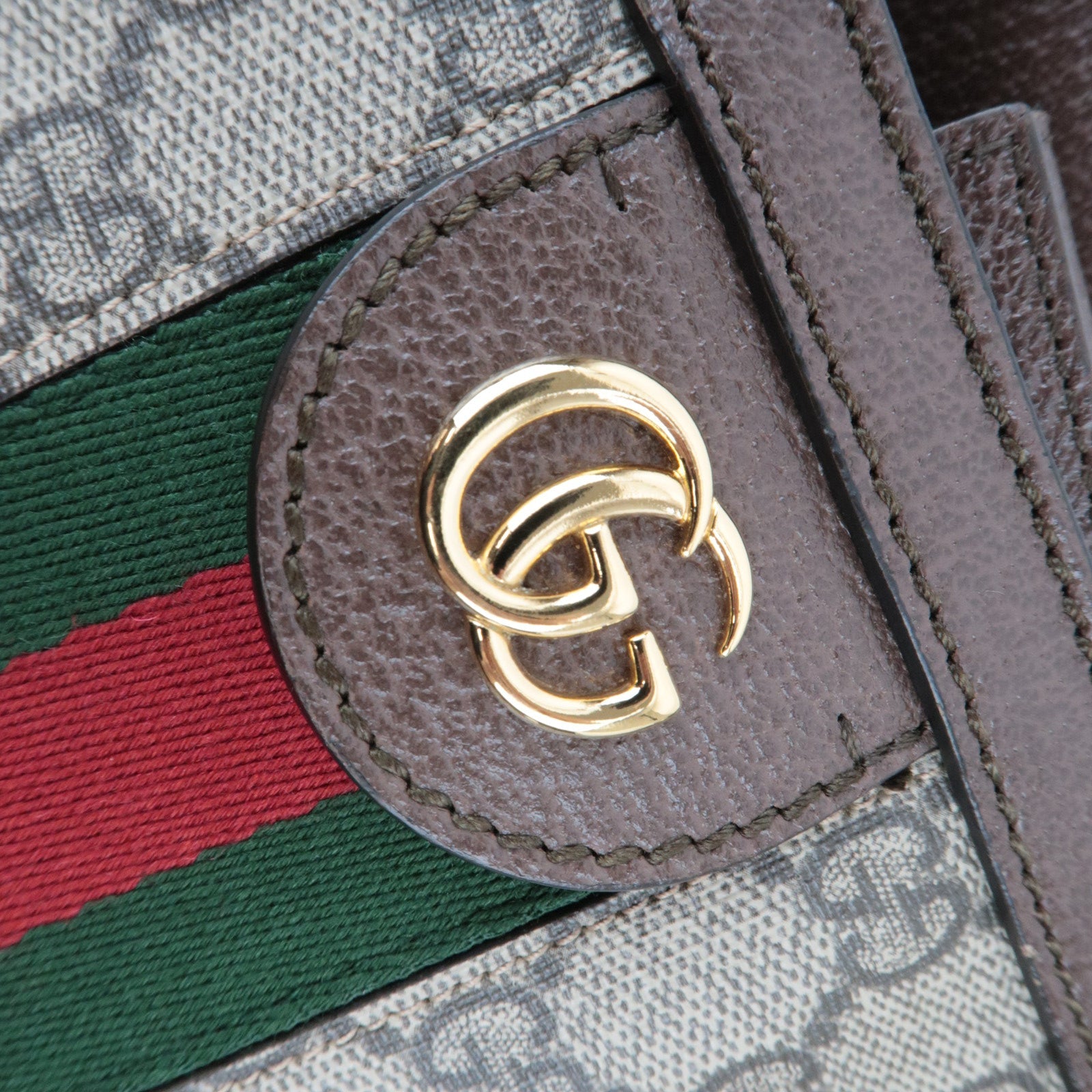 GUCCI Sherry Ophidia Medium Tote Bag GG Supreme Leather Beige Brown 631685