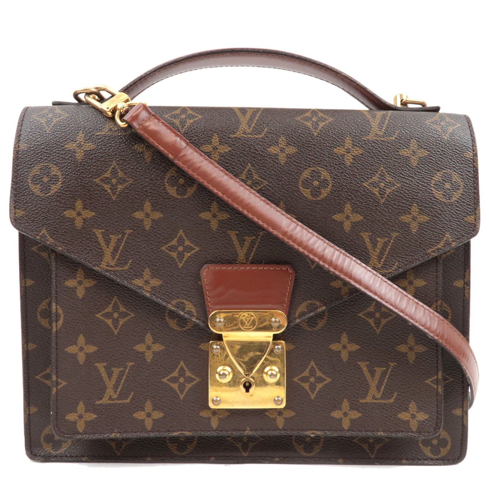 Louis Vuitton Monogram Monceau 2Way Handbag M51185 A20954 *Strap, Key79062