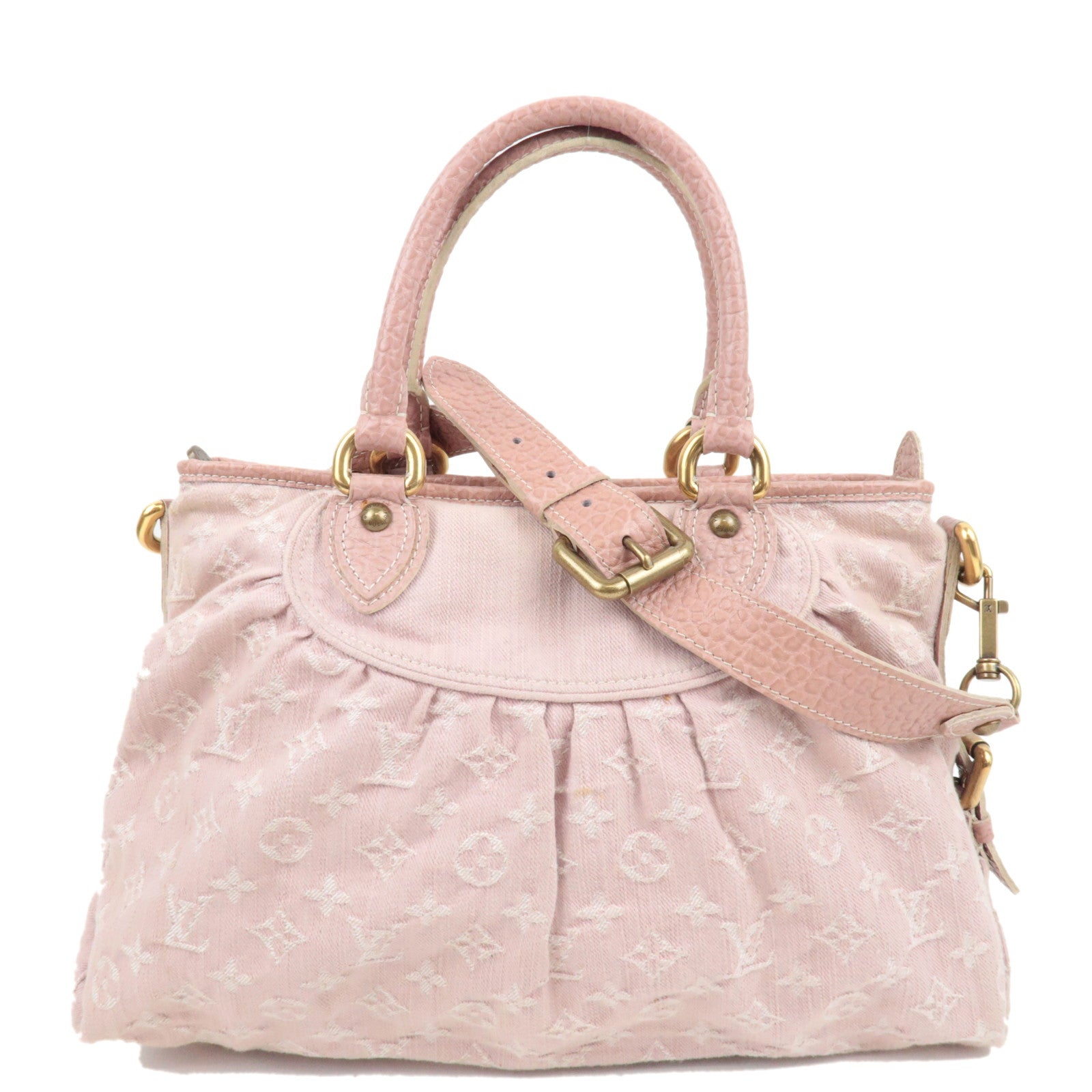 Louis Vuitton Monogram Denim Neo Cabby MM 2Way Handbag Rose M95836 TH0089 *Strap79067