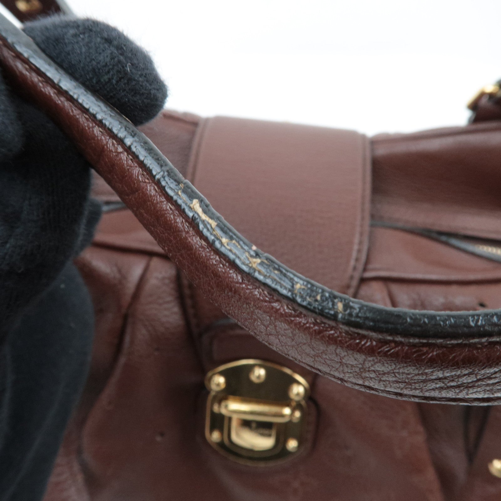 Louis Vuitton Monogram Mahina Lunar GM Shoulder Bag Acajou M95970 TH2099 *Dust bag