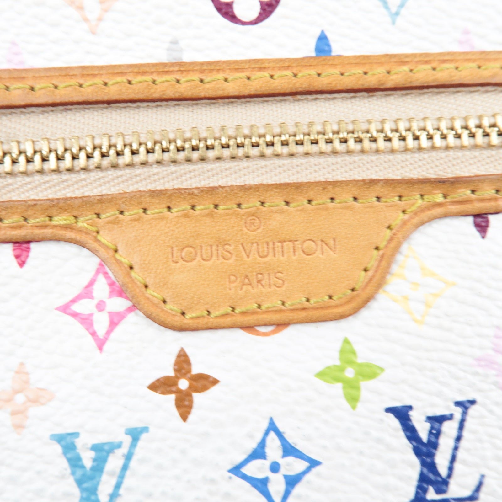 Louis Vuitton Monogram Multicolore Pochette MM MIni Pouch Blanc M60028 MI0076