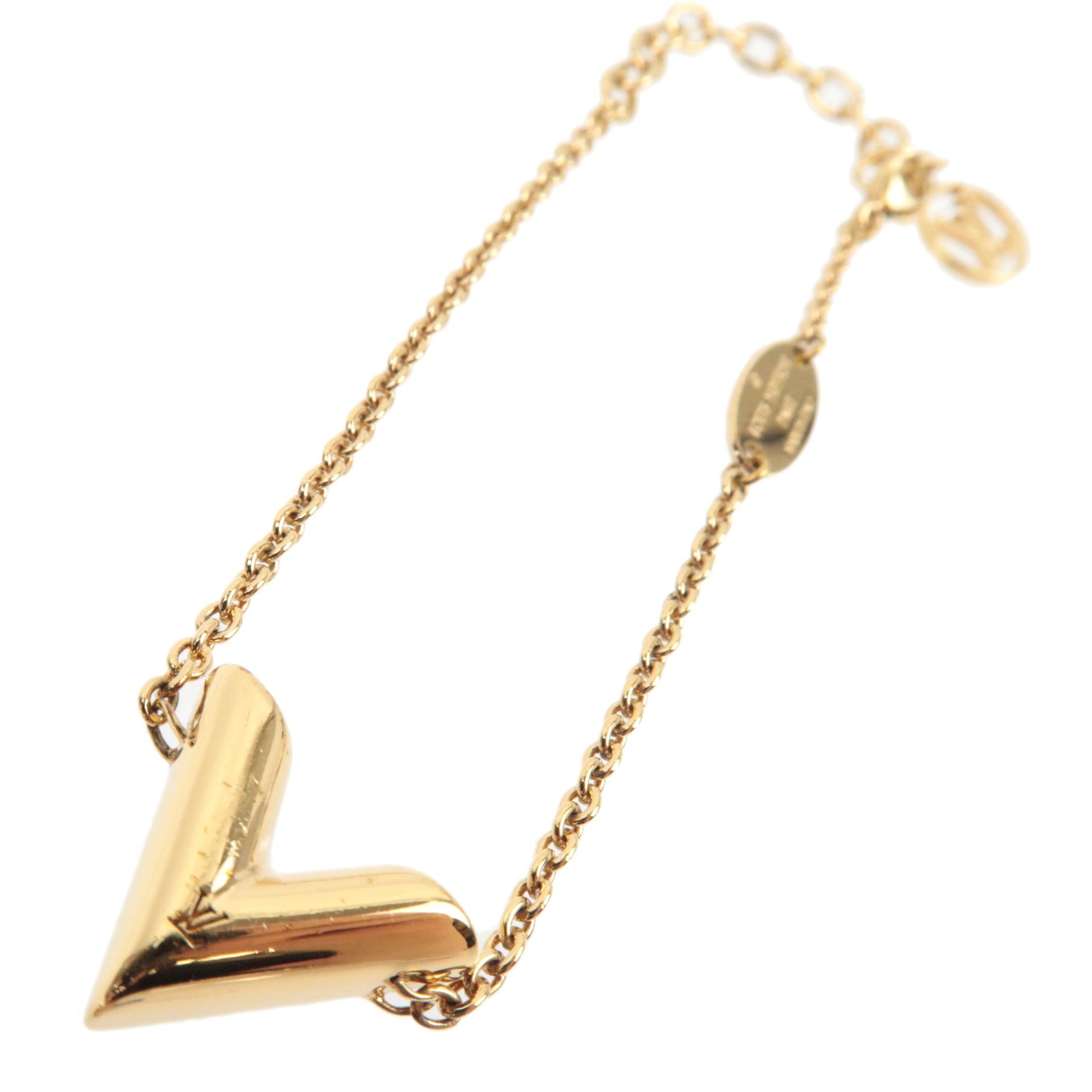 Louis Vuitton Essential V Bracelet Metal Gold M61084 OB0271 *Box, Dust bag79080