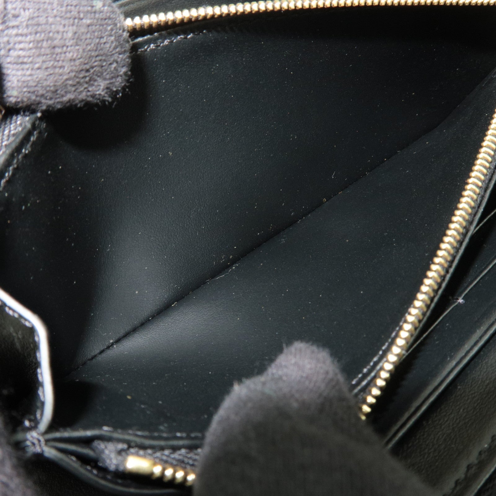 CELINE Triomphe Round Zipper Long Wallet PVC Black