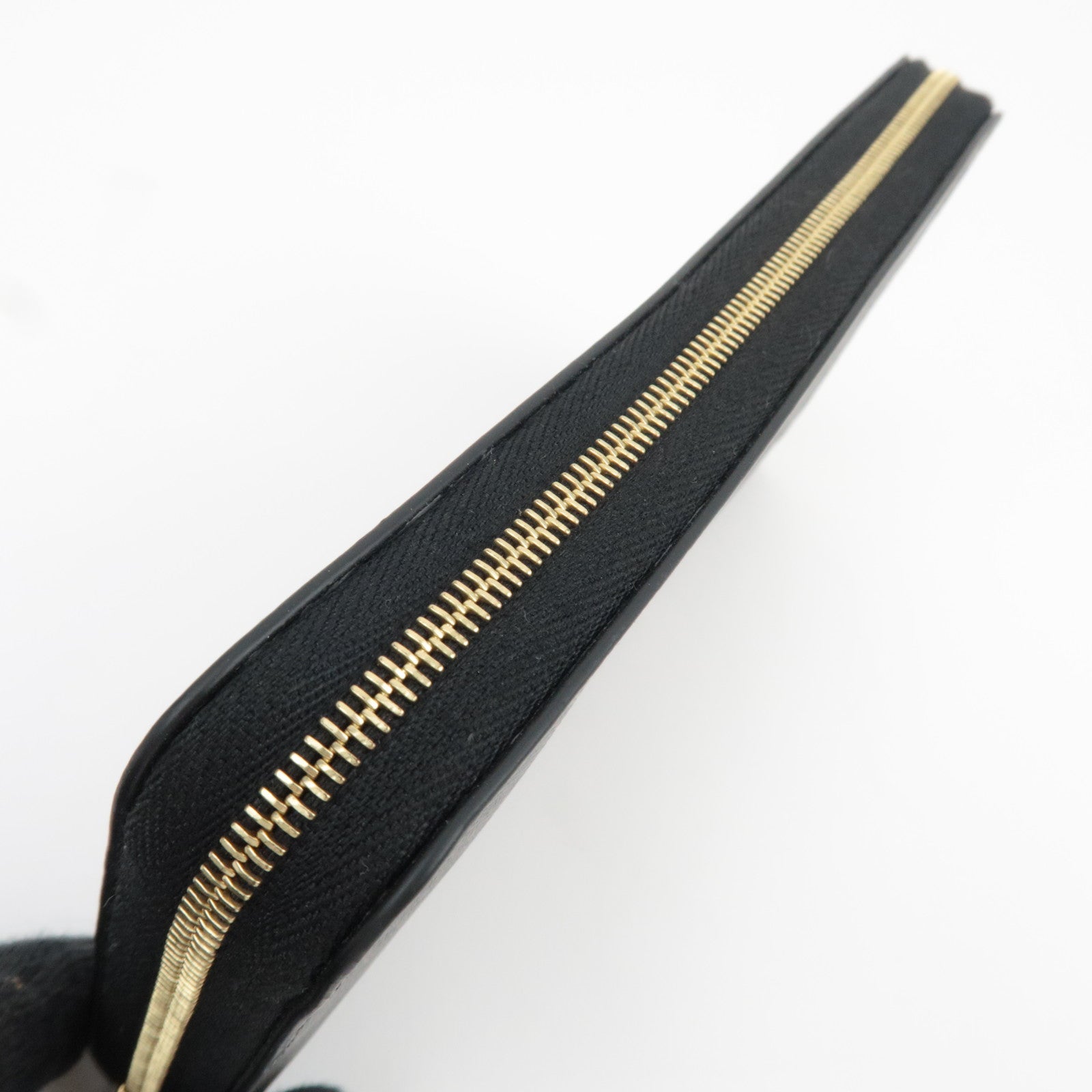 CELINE Triomphe Round Zipper Long Wallet PVC Black