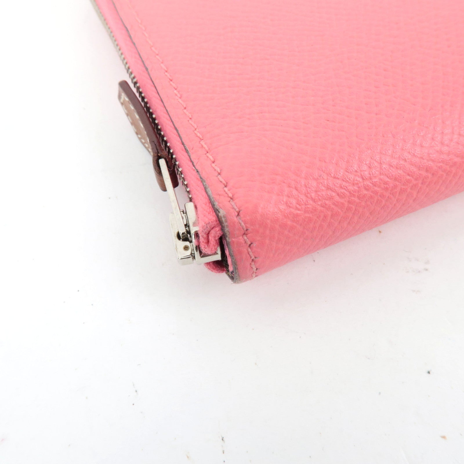 HERMES Azap Silkin Long Wallet X Mark (2016) Veau Epsom Rose Azalea *Box