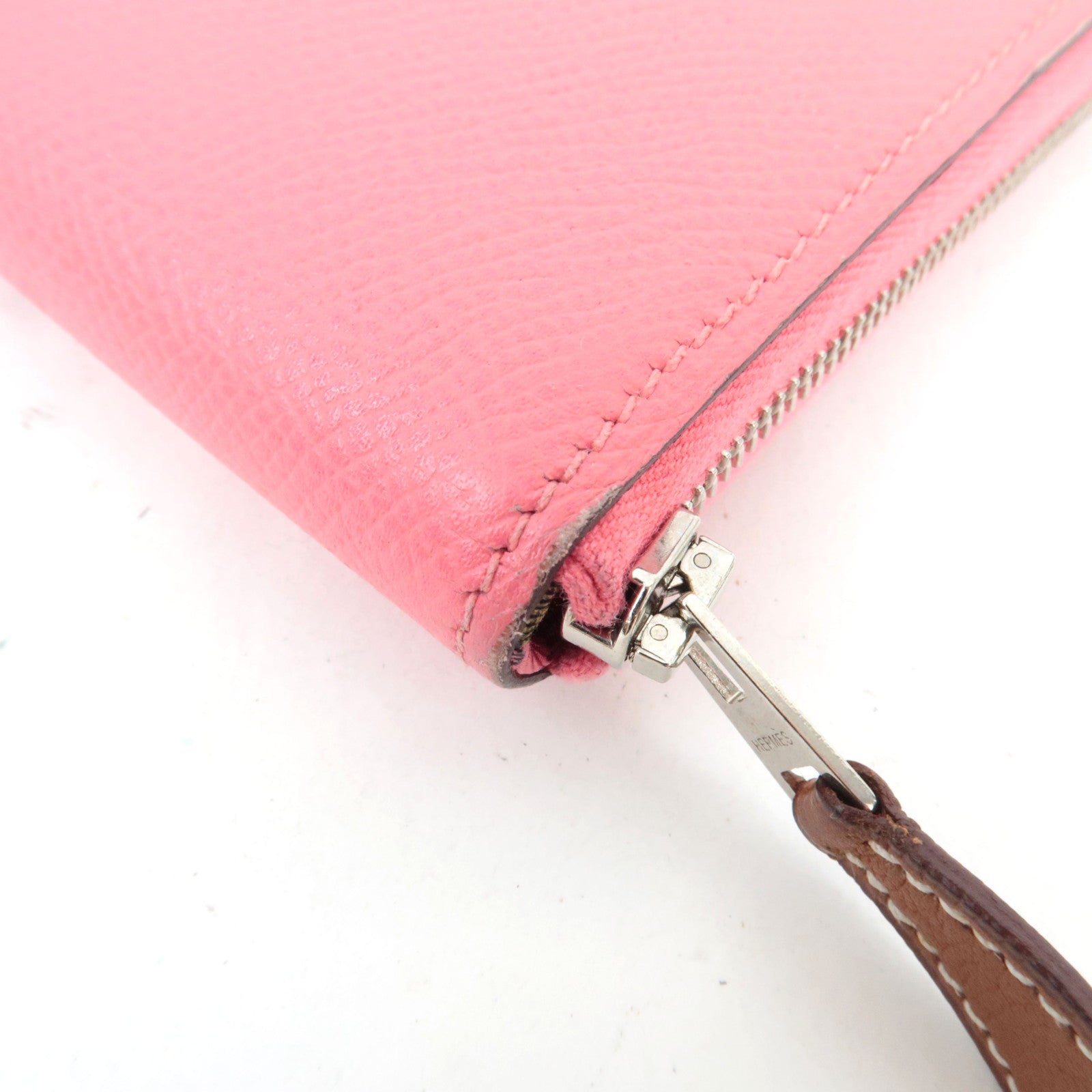 HERMES Azap Silkin Long Wallet X Mark (2016) Veau Epsom Rose Azalea *Box