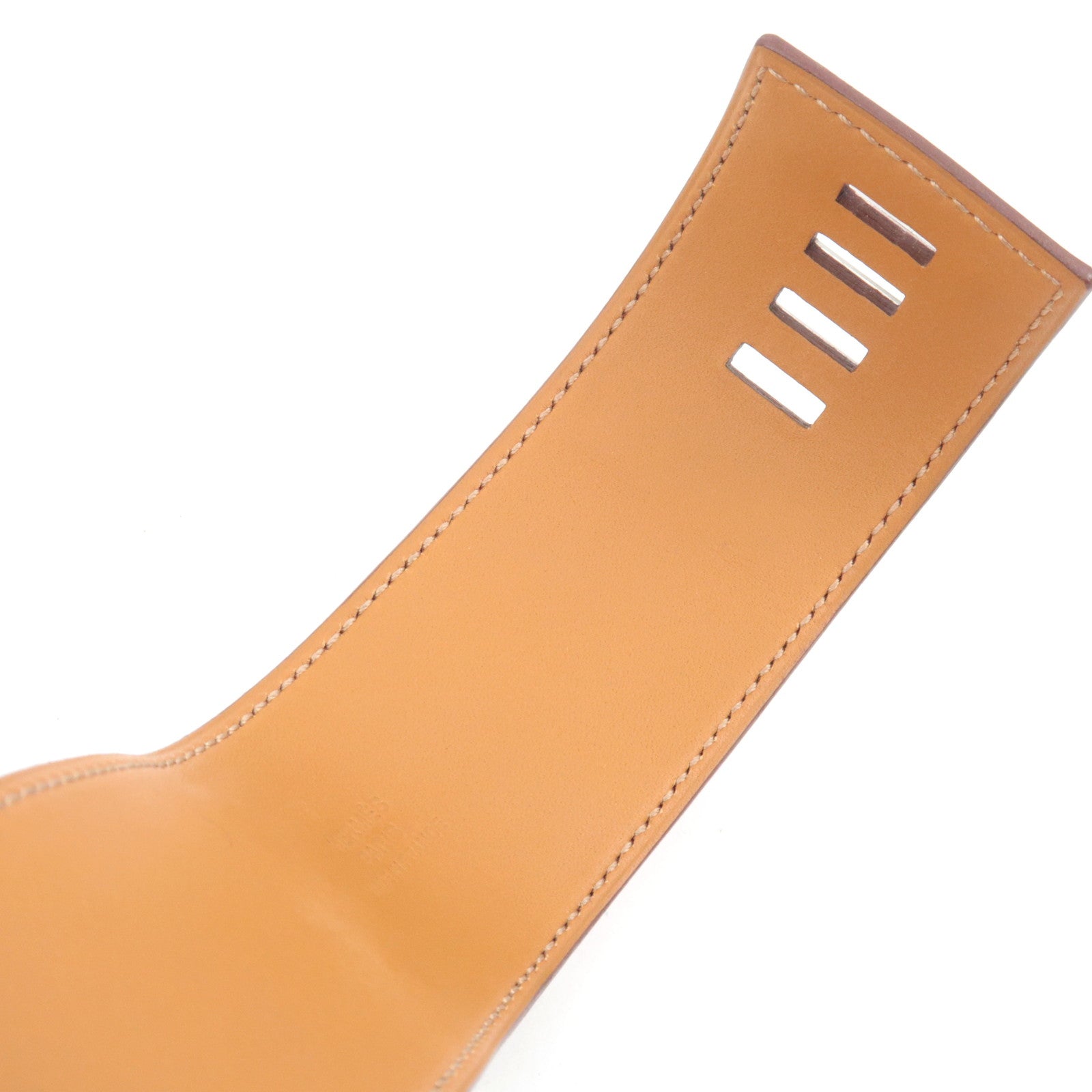 HERMES Collier De Chien Bracelet Q Stamp (2013) Swift Orange Silver HDW