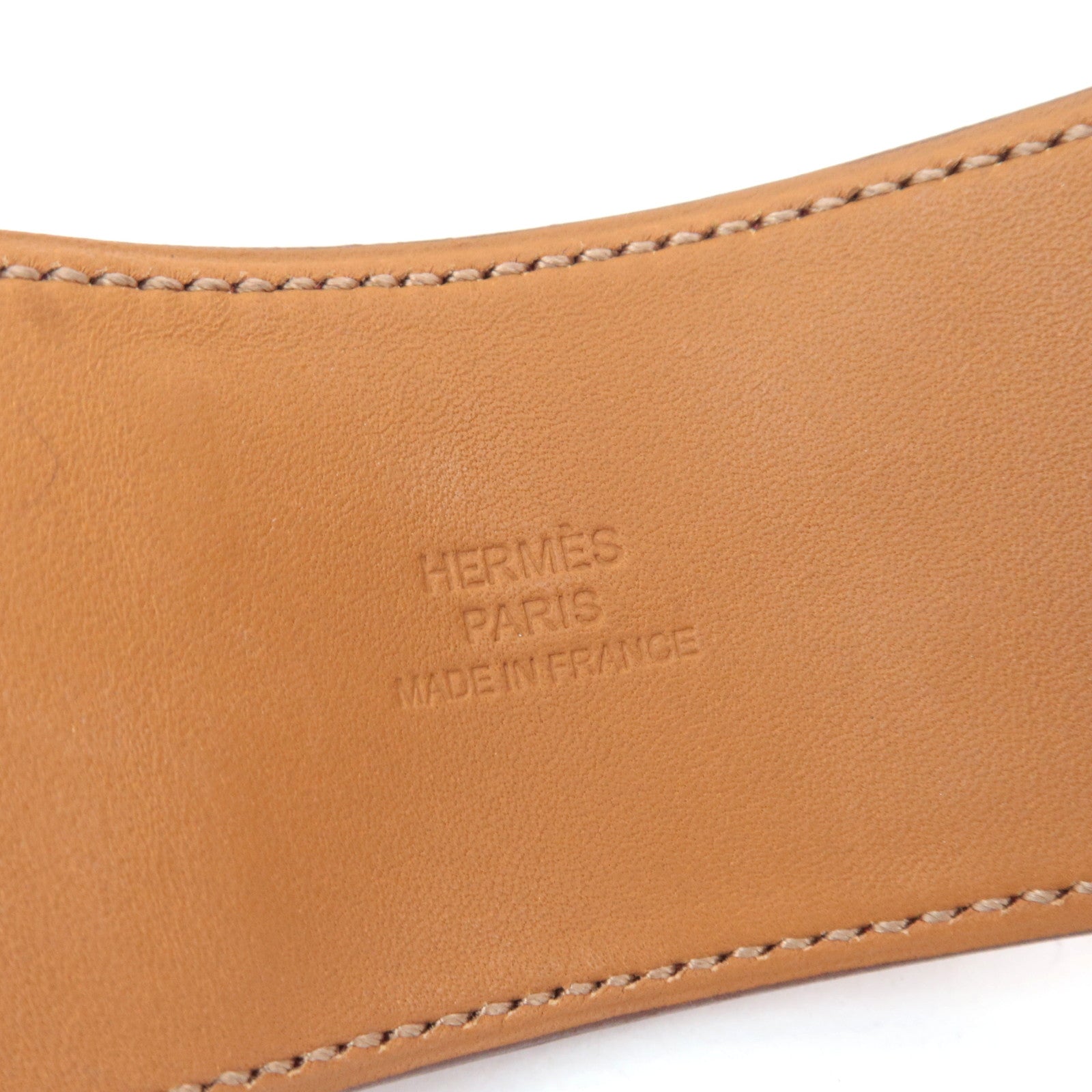 HERMES Collier De Chien Bracelet Q Stamp (2013) Swift Orange Silver HDW