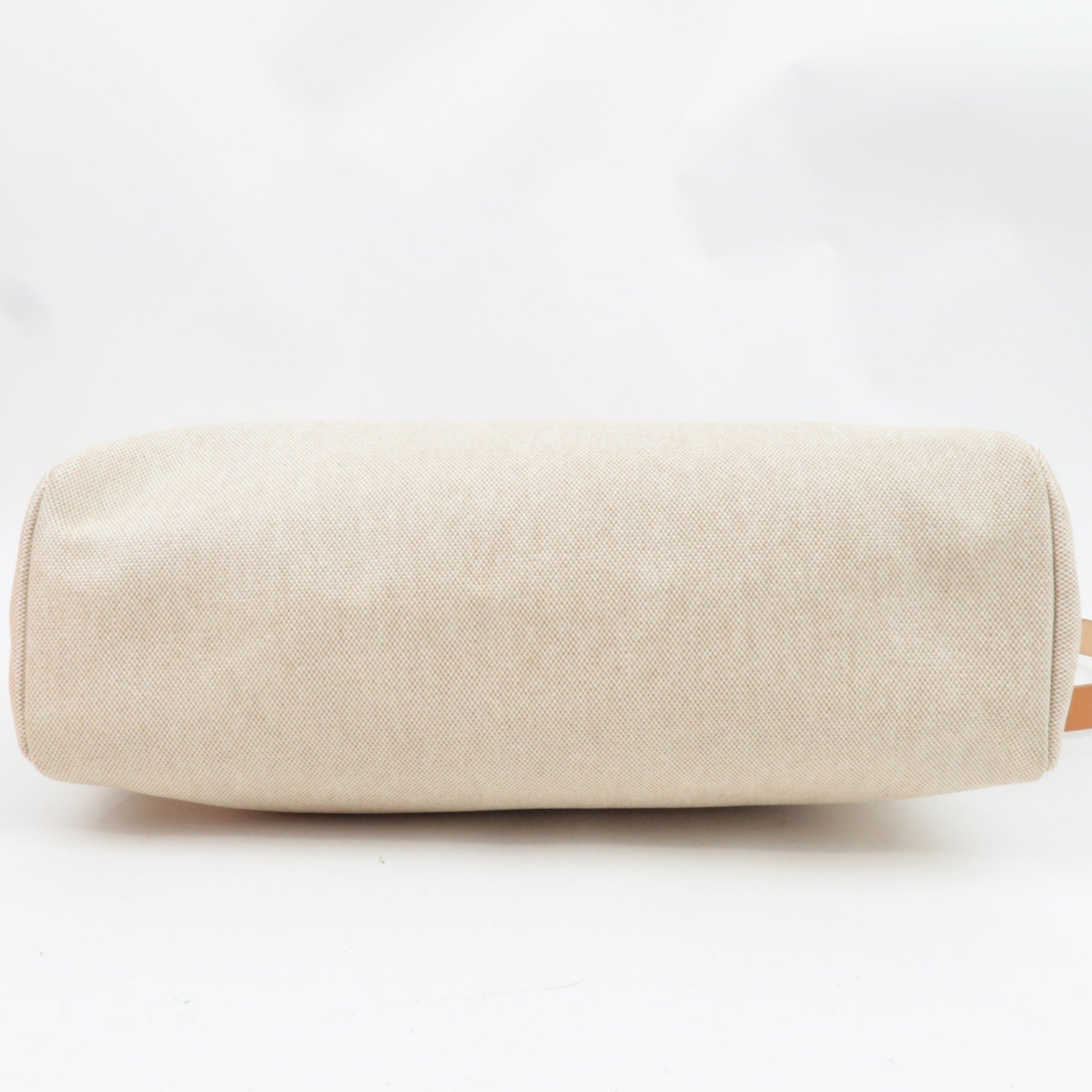 HERMES Her Bag MM □C Stamp (1999) Toile H Leather Beige Brown *Box, Dust bag, Clochette, Key Lock, Spare bag